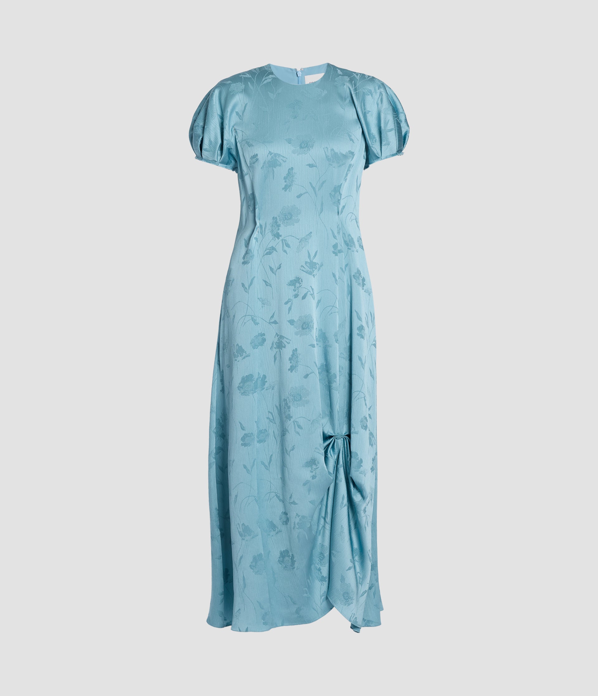 Floral Creponne Short Sleeve Midi Dress