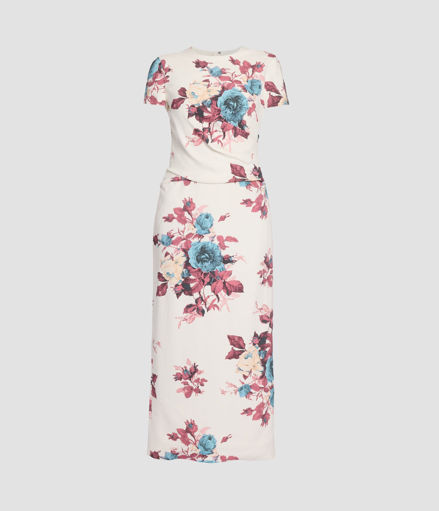 Floral Cady Short Sleeve Midi Dress