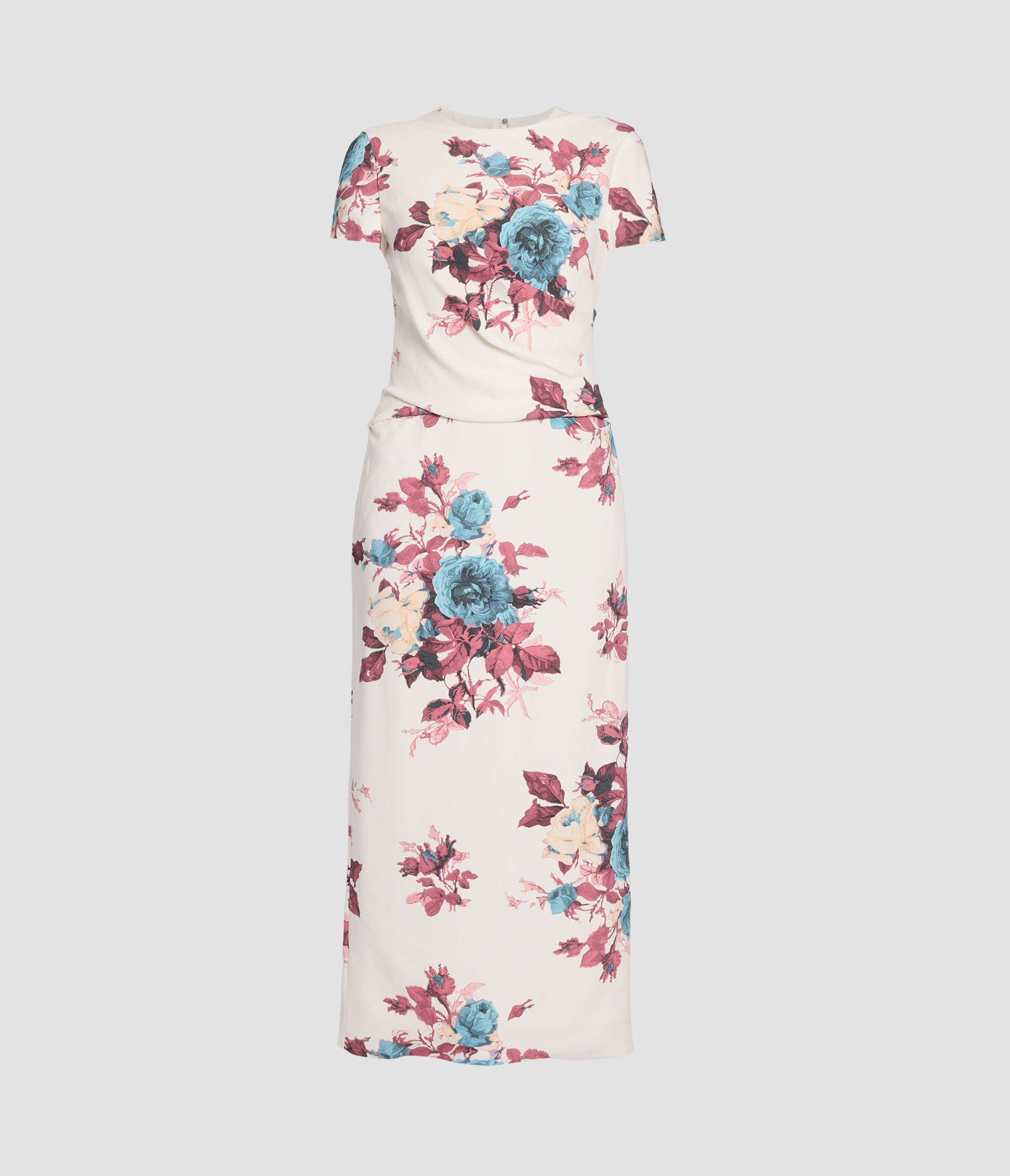 Floral Cady Short Sleeve Midi Dress