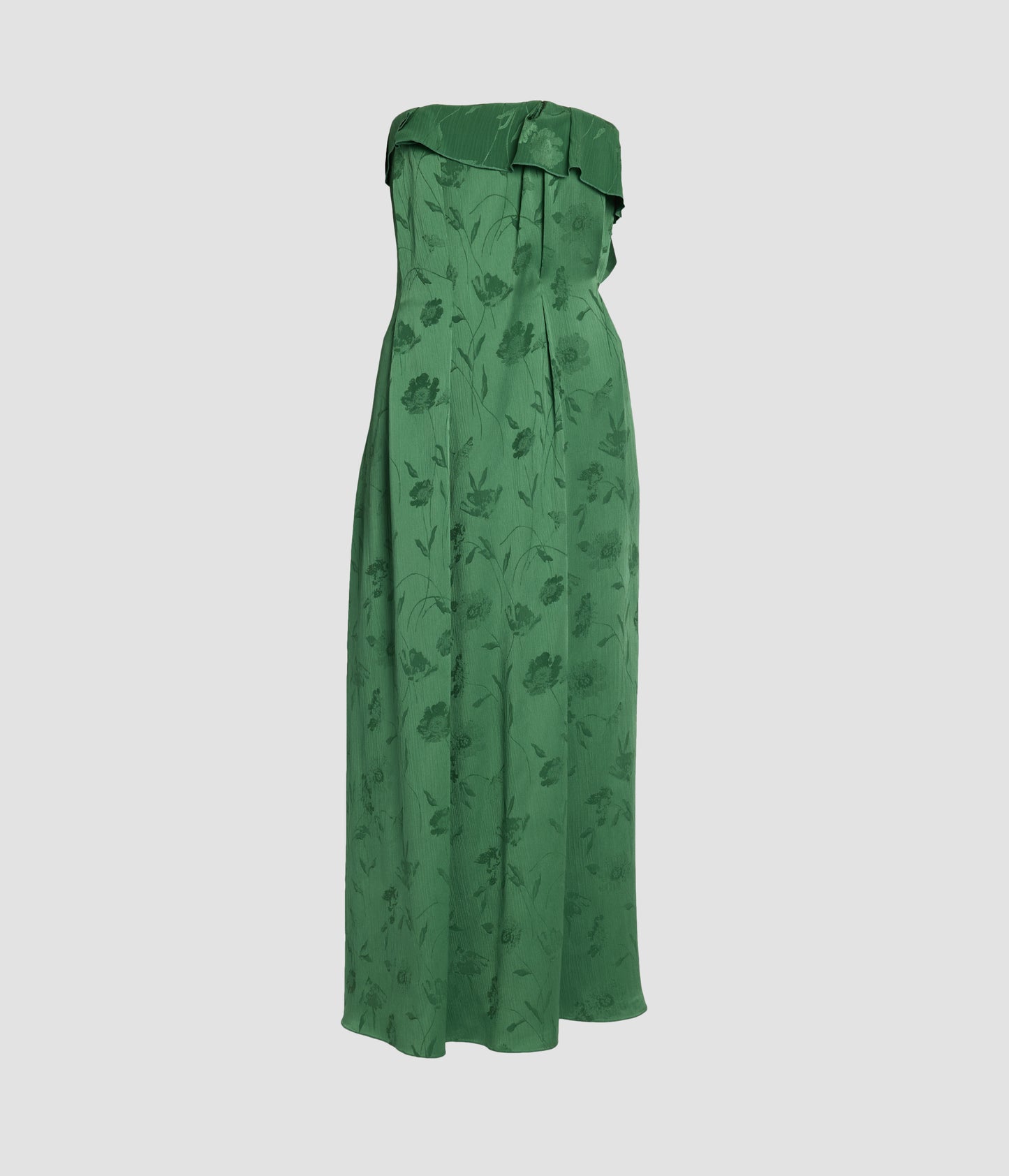 Floral Creponne Strapless Midi Dress