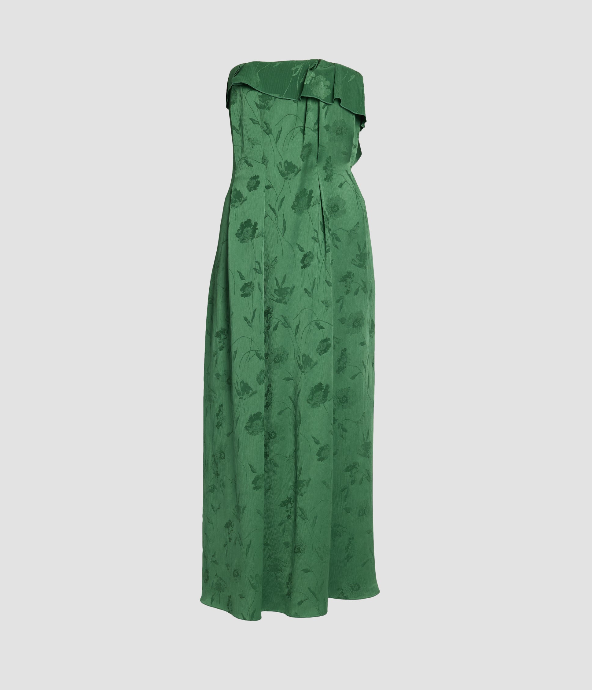 Floral Creponne Strapless Midi Dress