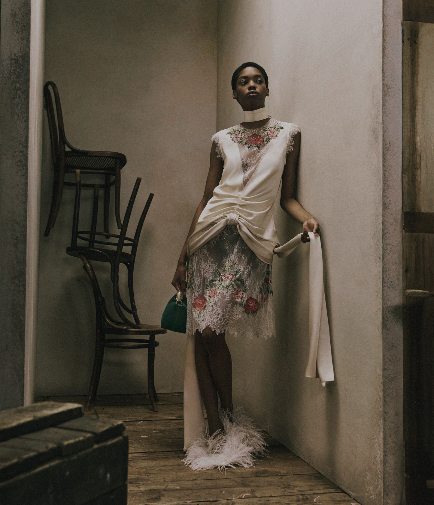 Floral Embroidered Lace Midi Dress