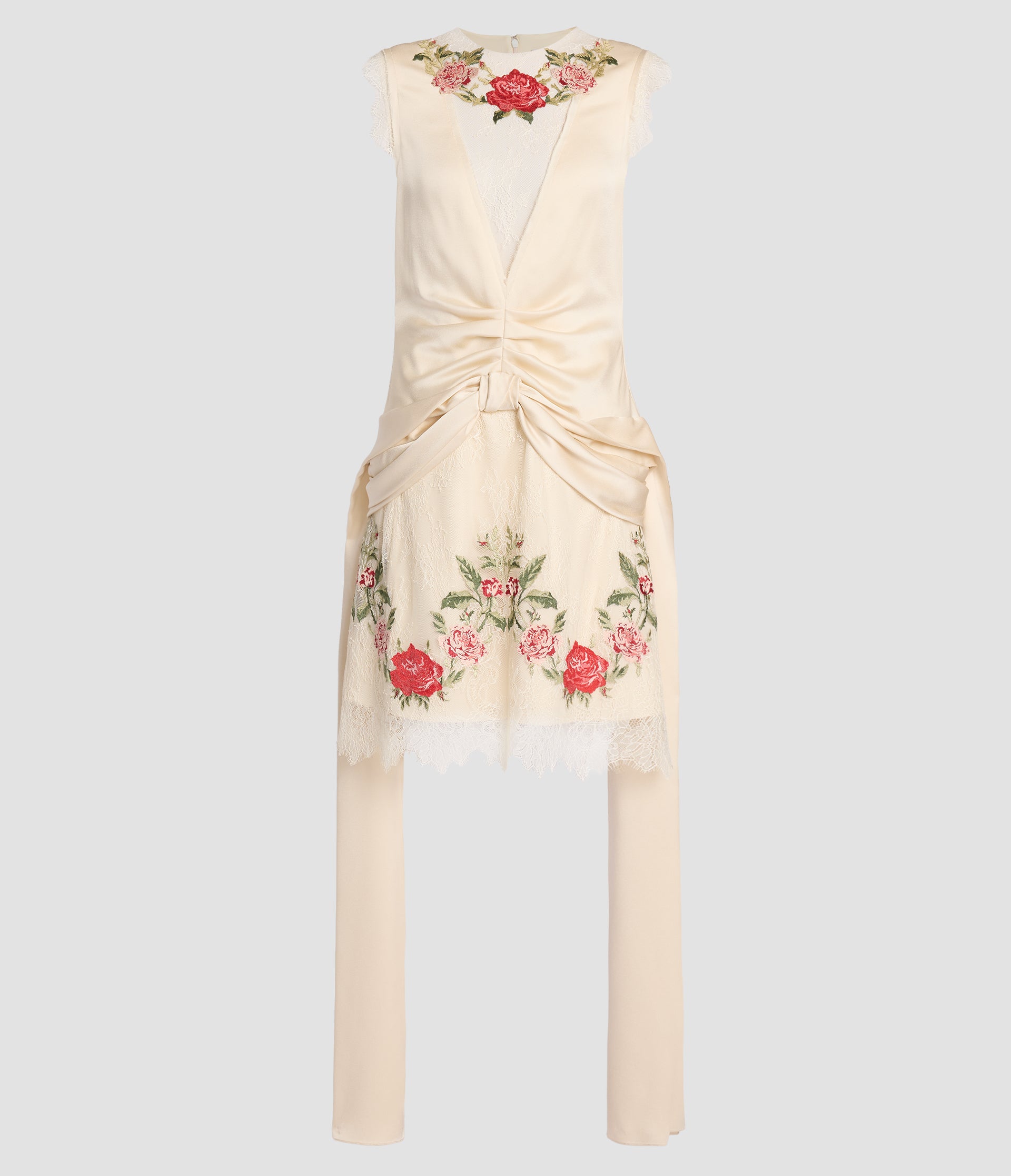 Floral Embroidered Lace Midi Dress