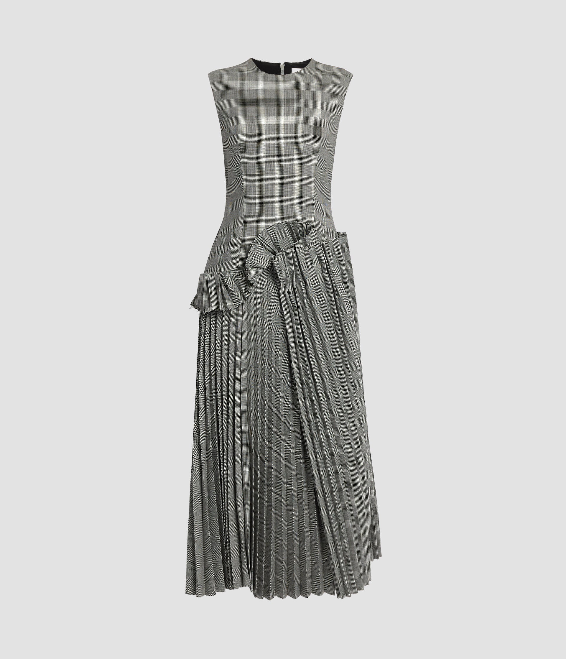 Pleated Sleeveless Midi Dress