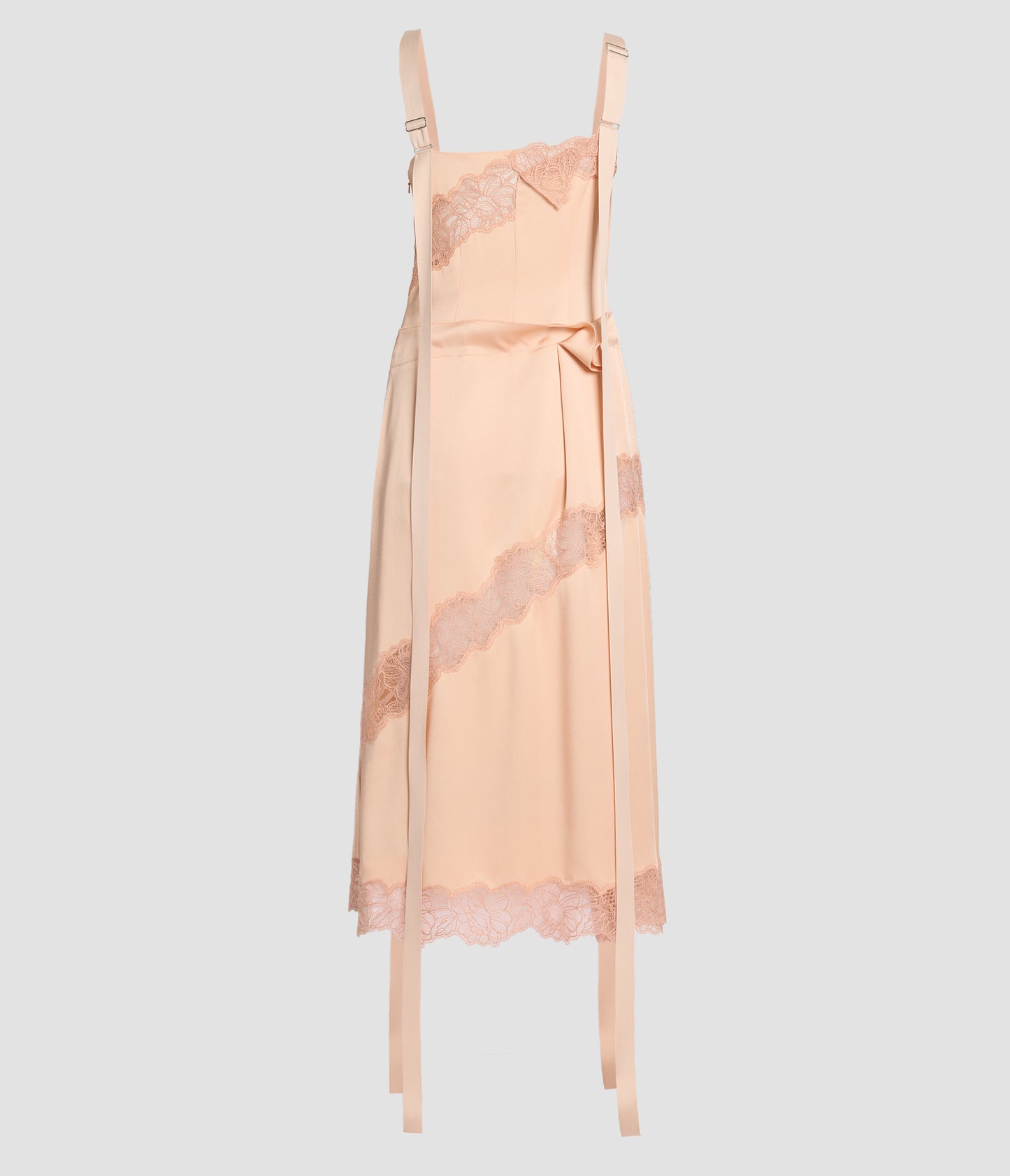 Lace and Satin Cady Sleeveless Midi Dress