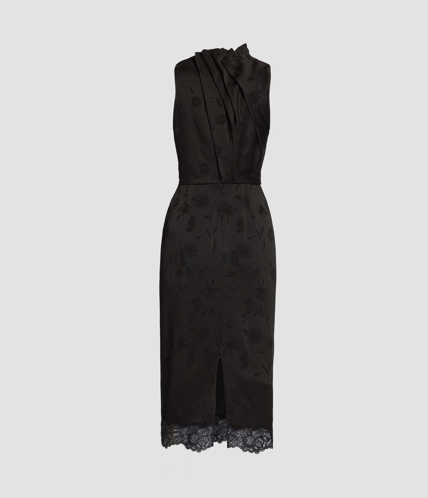 Floral Print Creponne Sleeveless Midi Dress