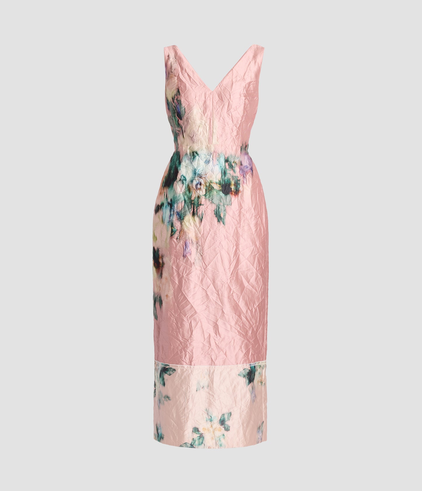 Floral Textured Satin Dress