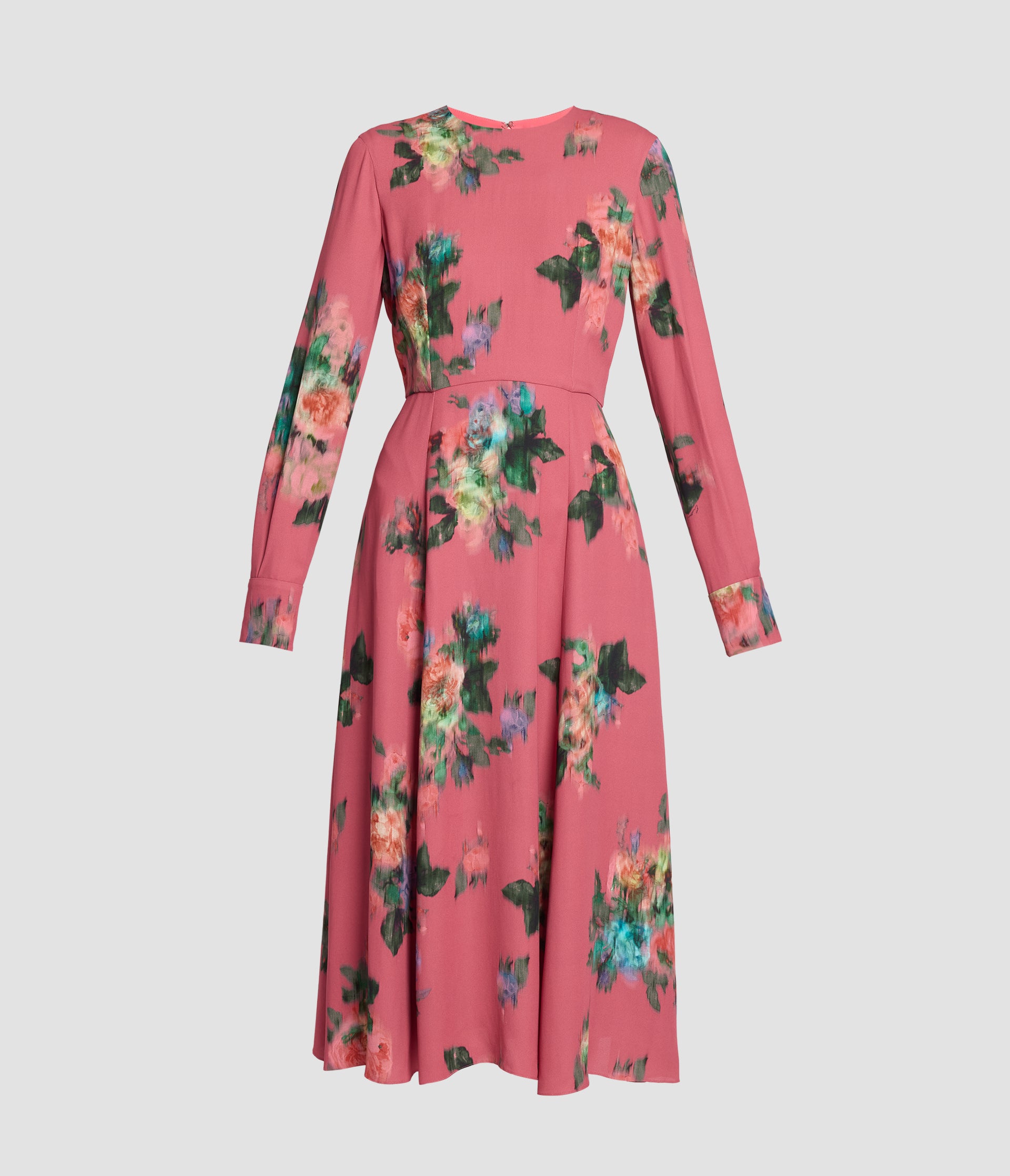 Floral Viscose Crepe Midi Dress