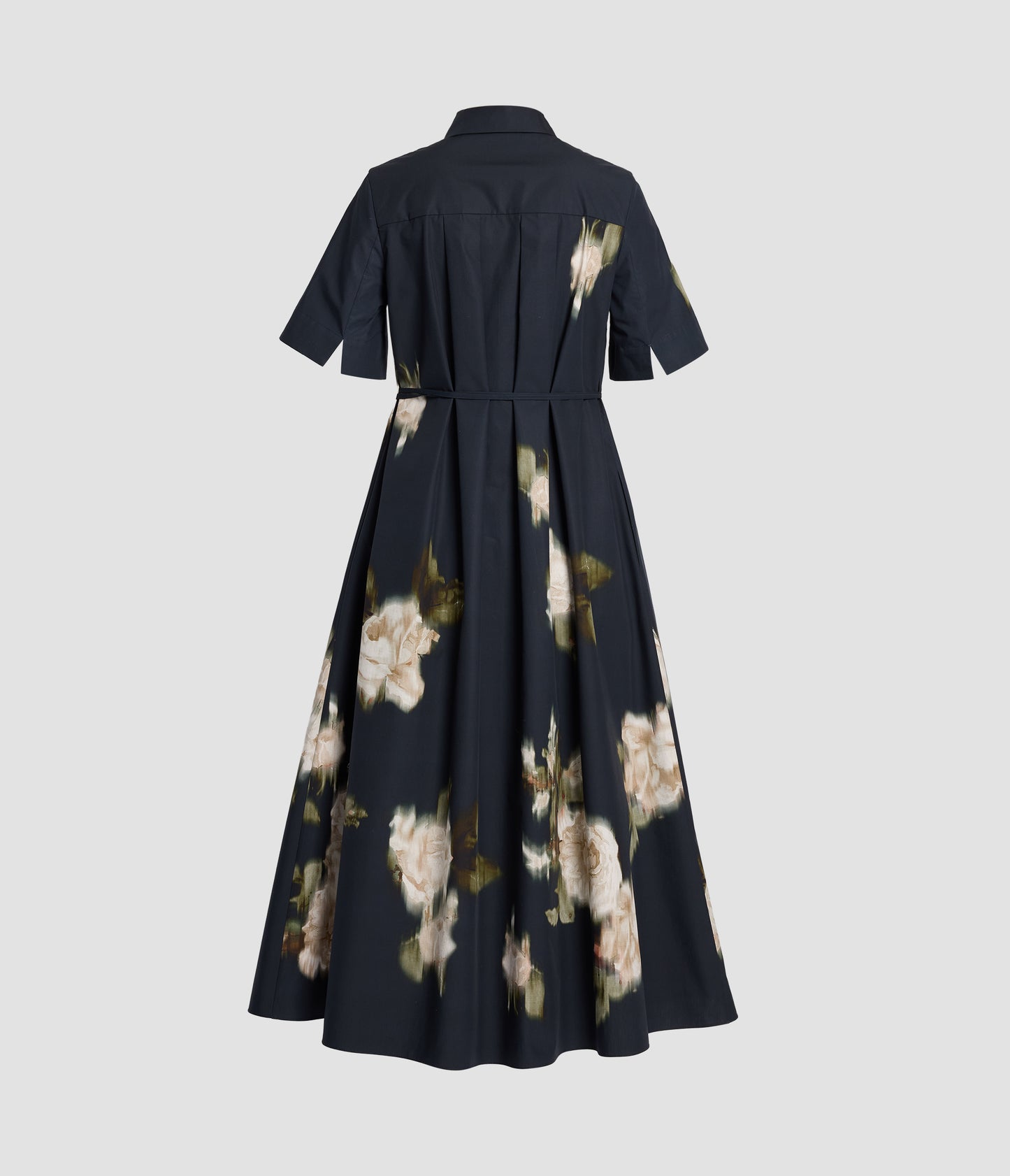 Floral Print Cotton Poplin Short Sleeve Dress