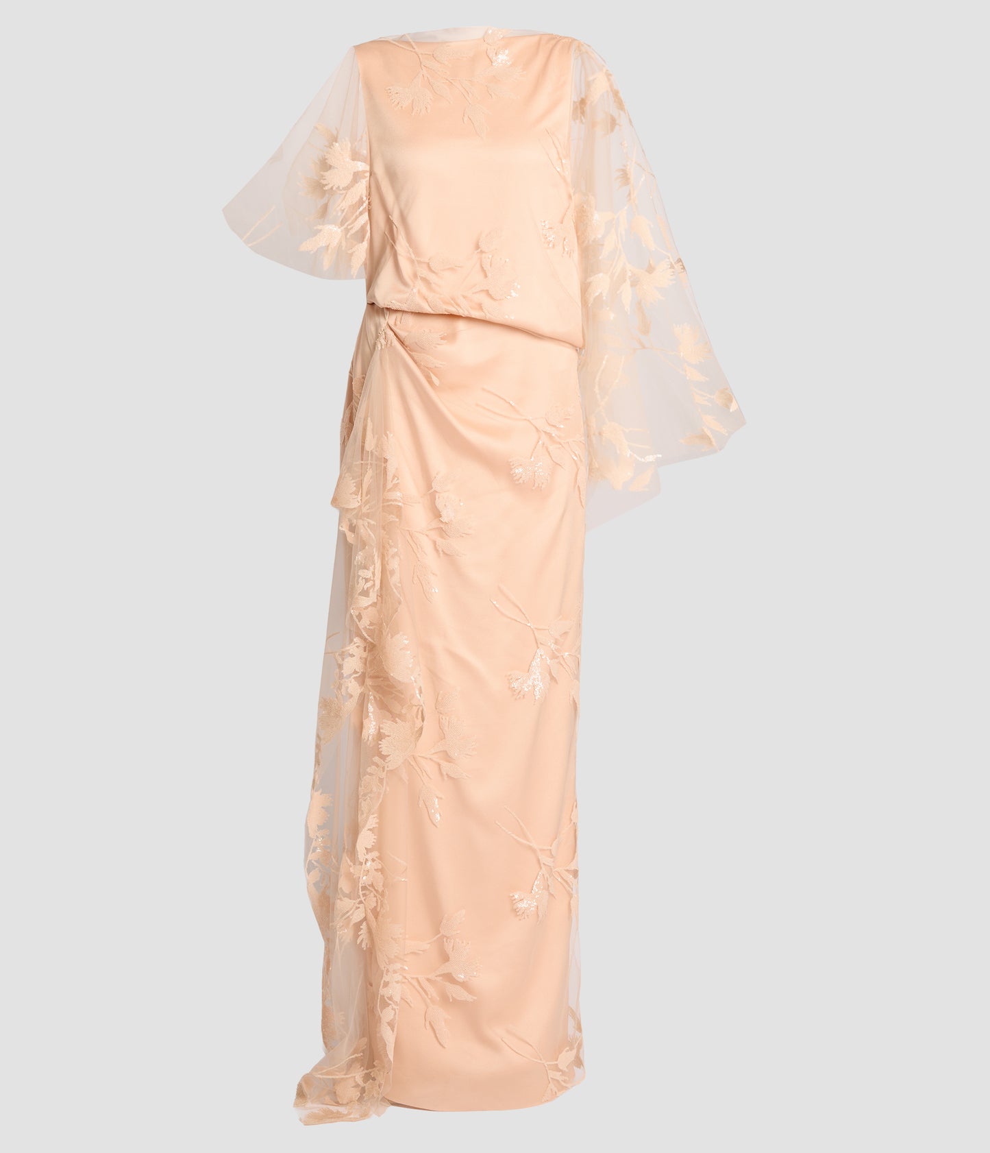 Sequin Flower Tulle Gown
