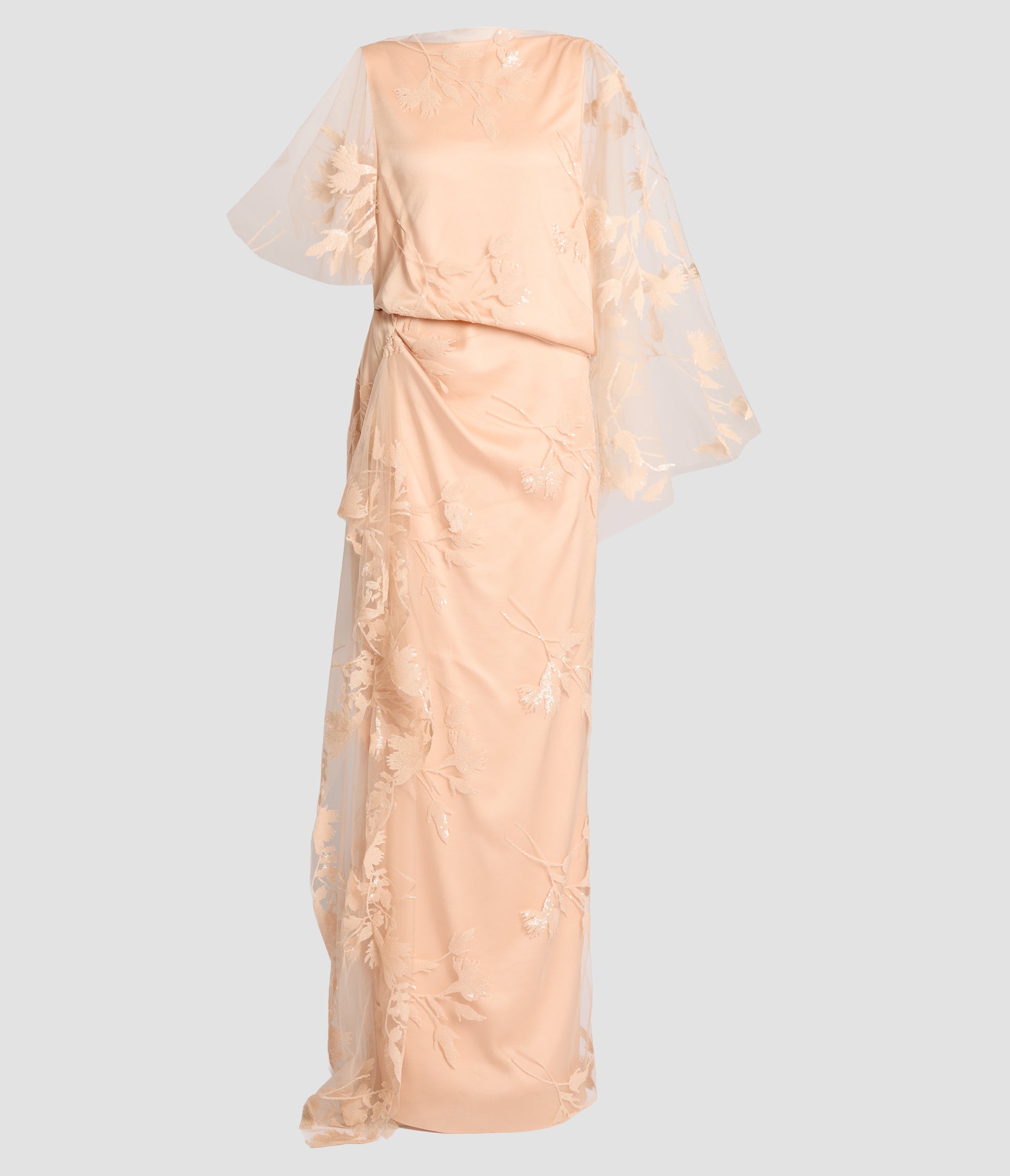 Sequin Flower Tulle Gown