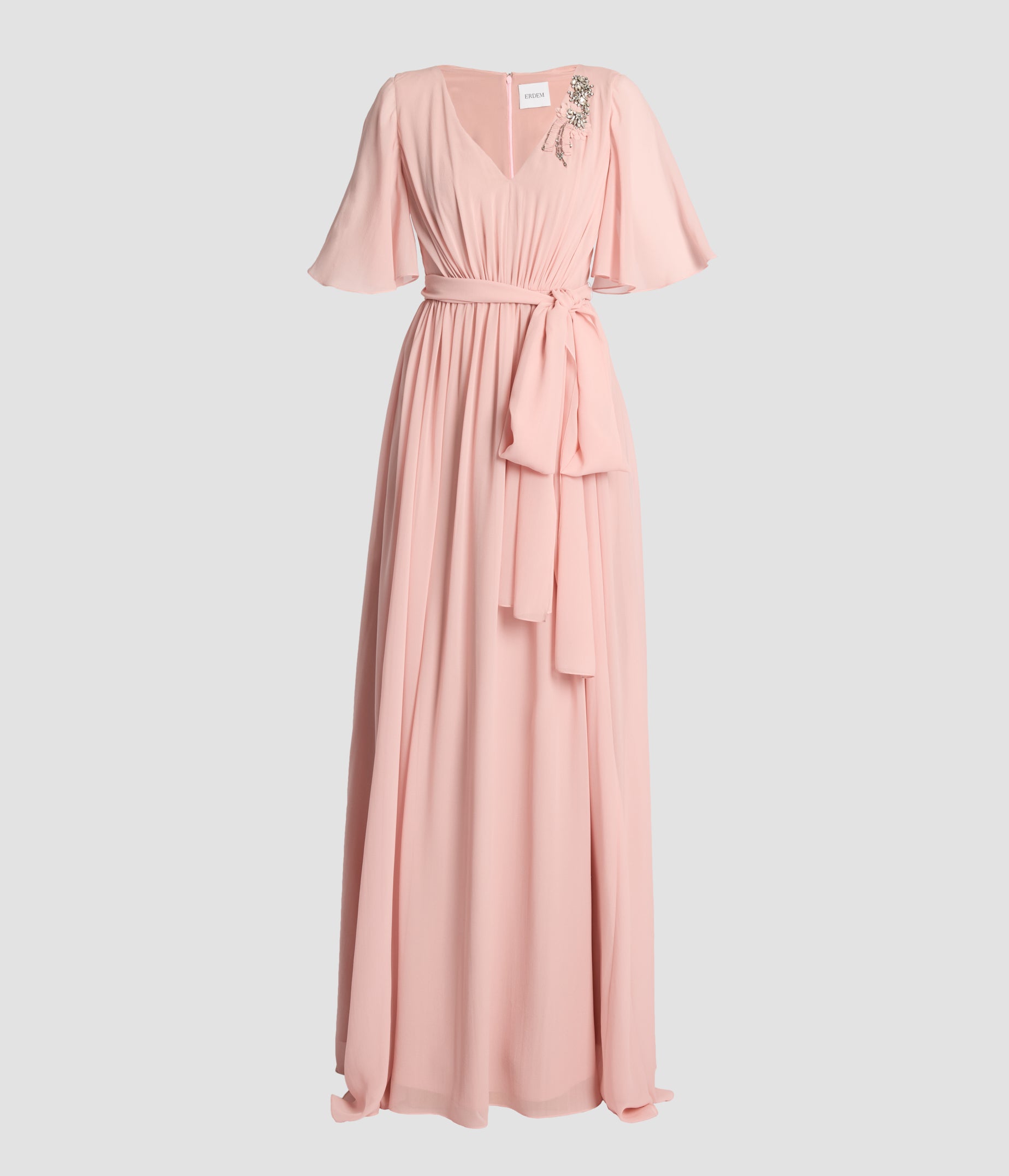 Embroidered Silk Georgette Gown
