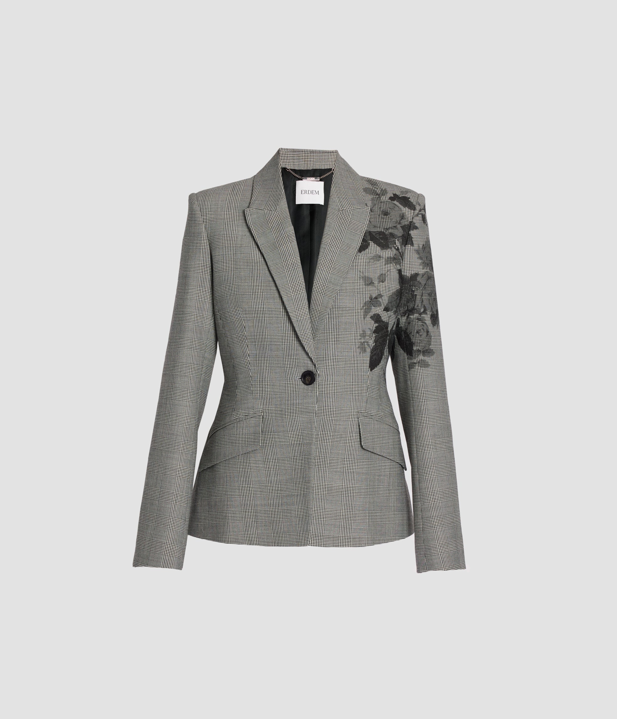 Floral Single Breasted Fitted Blazer