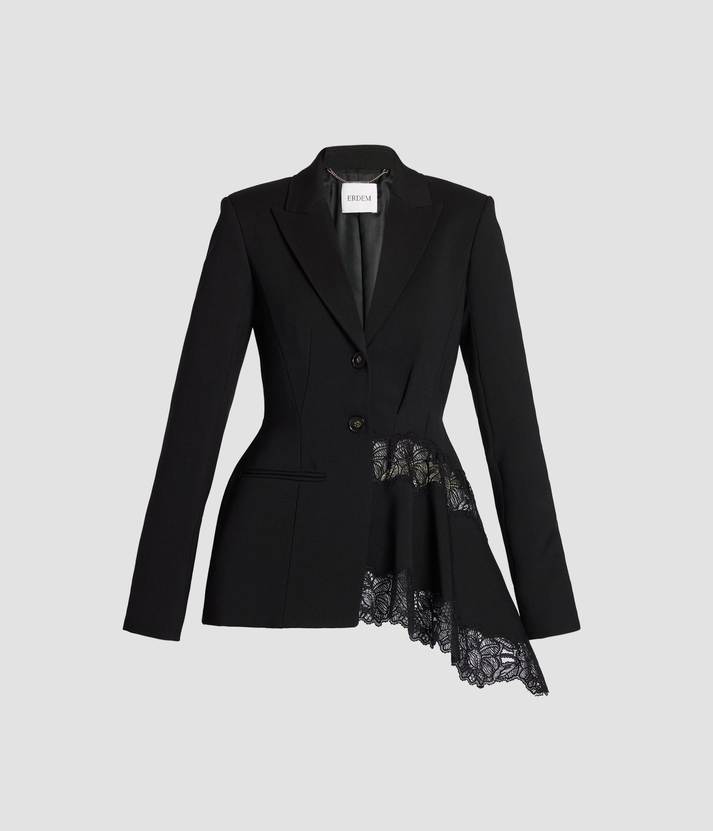 Draped Grain De Poudre Single Breasted Blazer