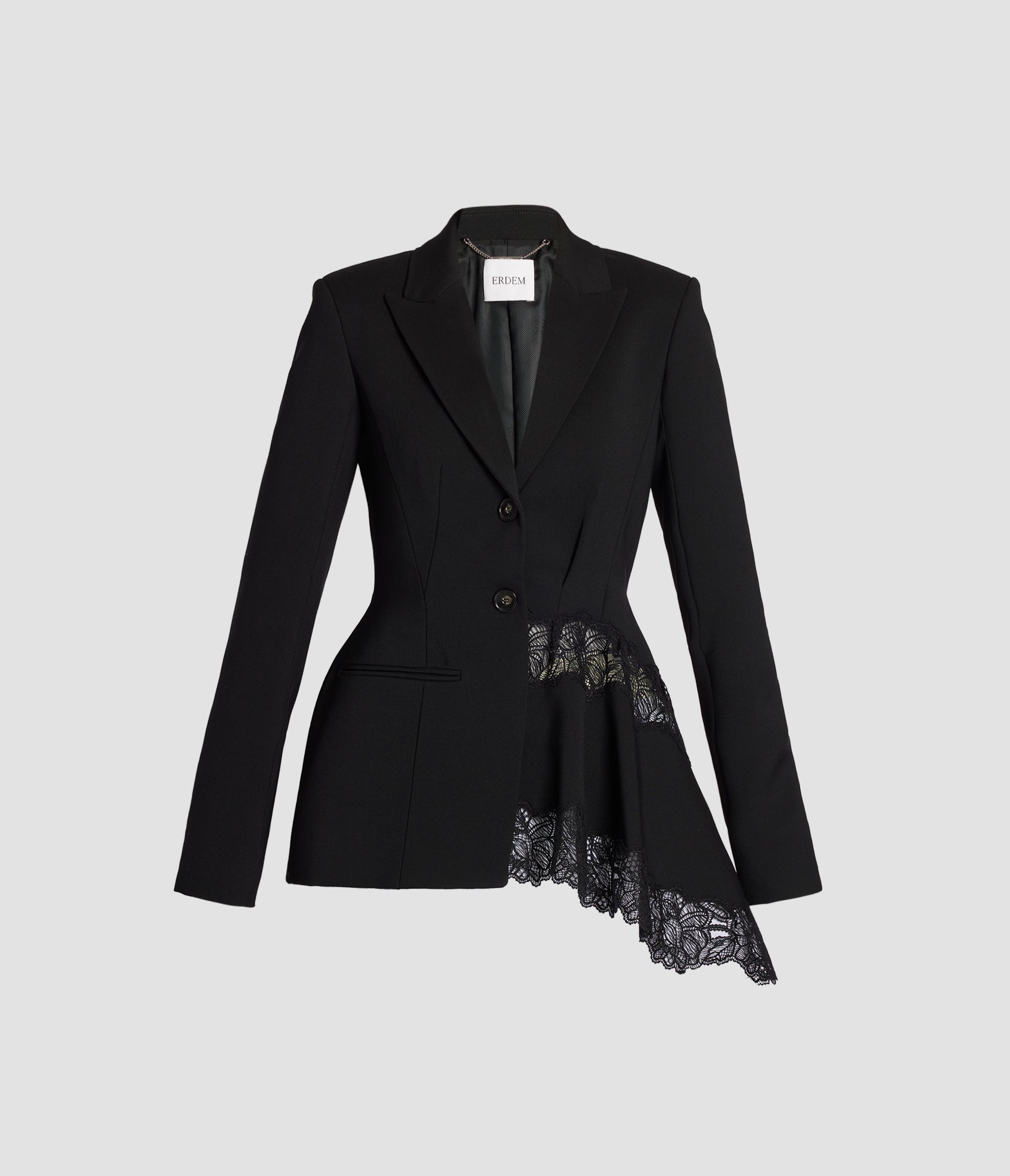 Draped Grain De Poudre Single Breasted Blazer