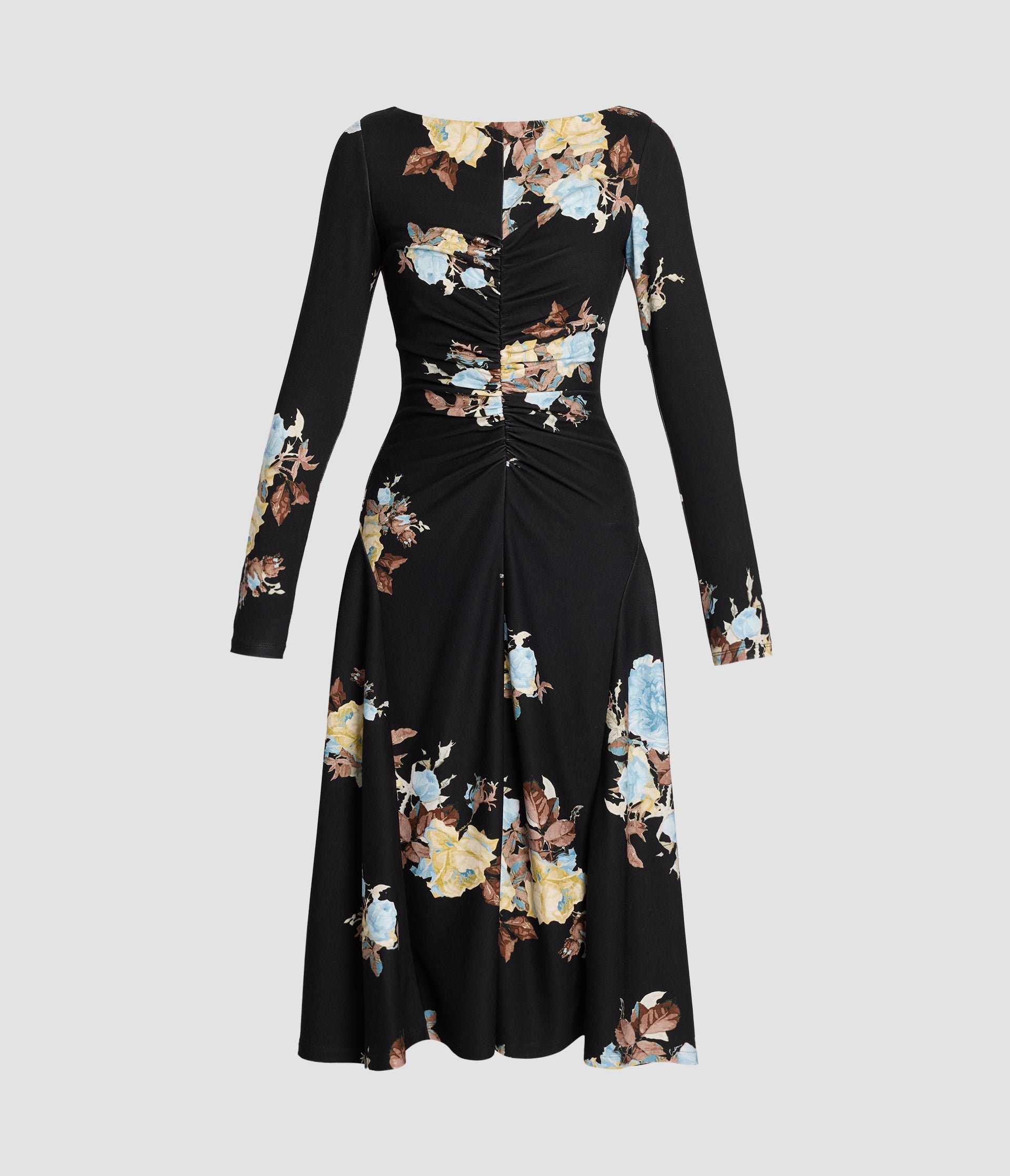 Floral Ponte Jersey Sleeveless Midi Dress