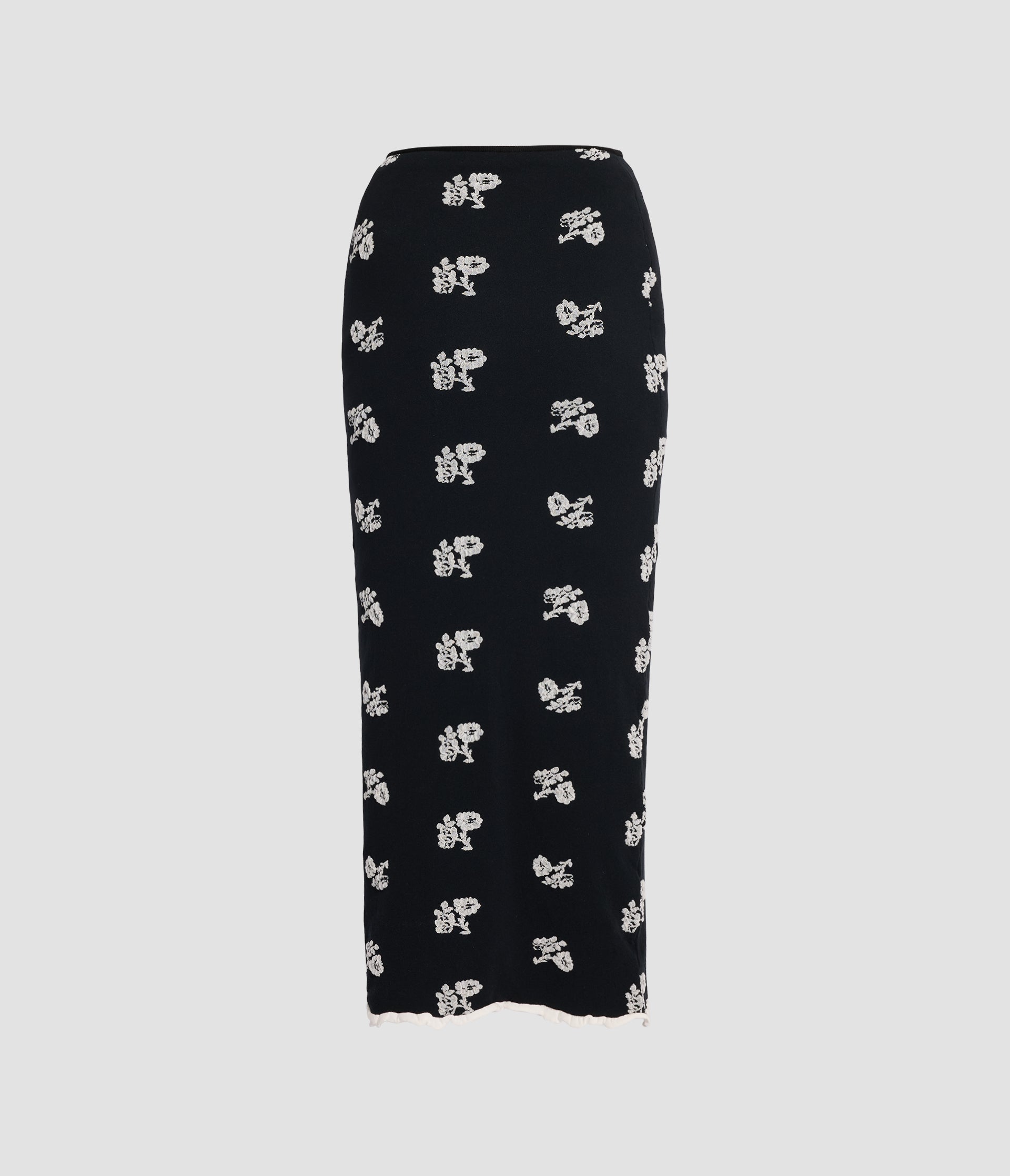 Floral Jacquard Knit Skirt