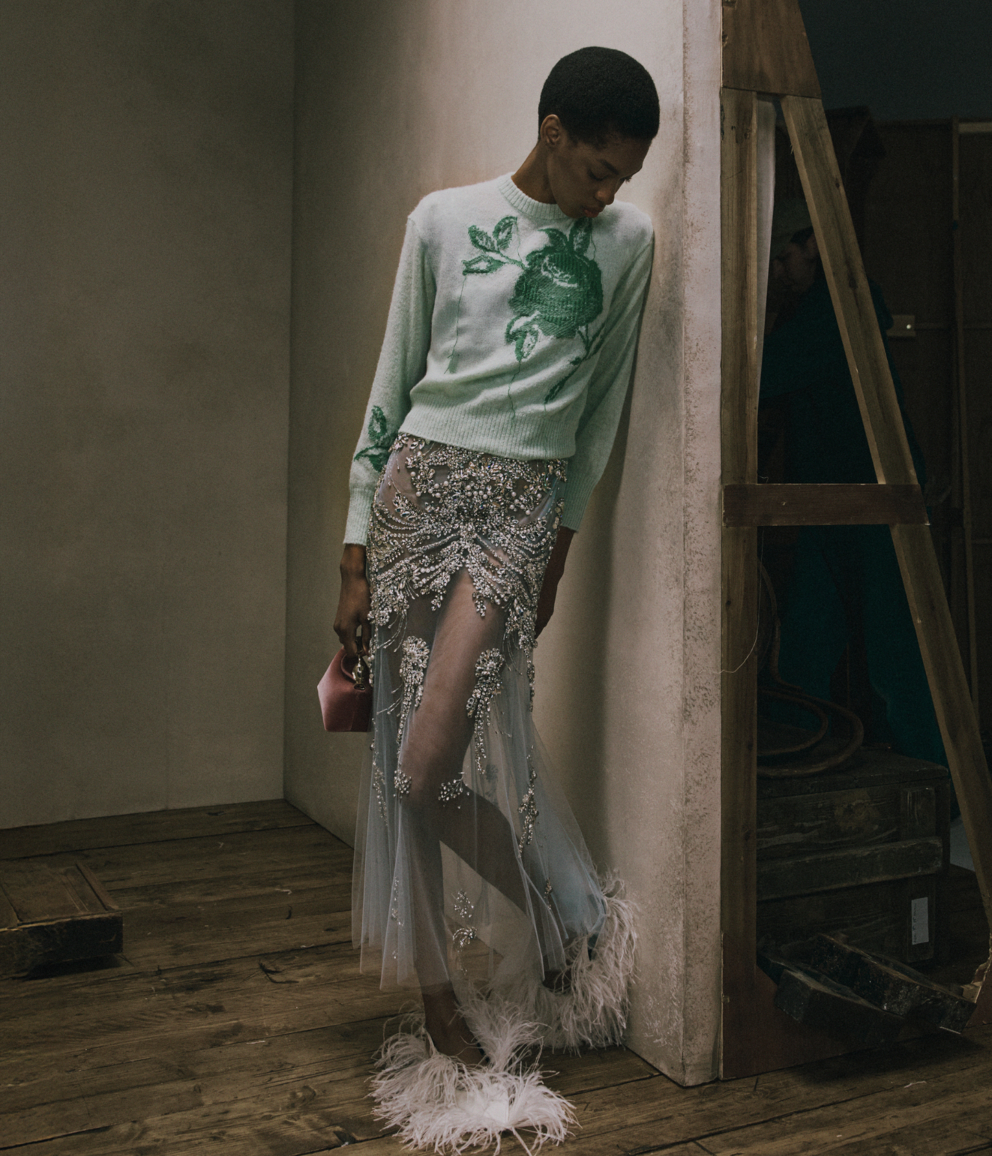 Floral Wool Intarsia Knit Jumper