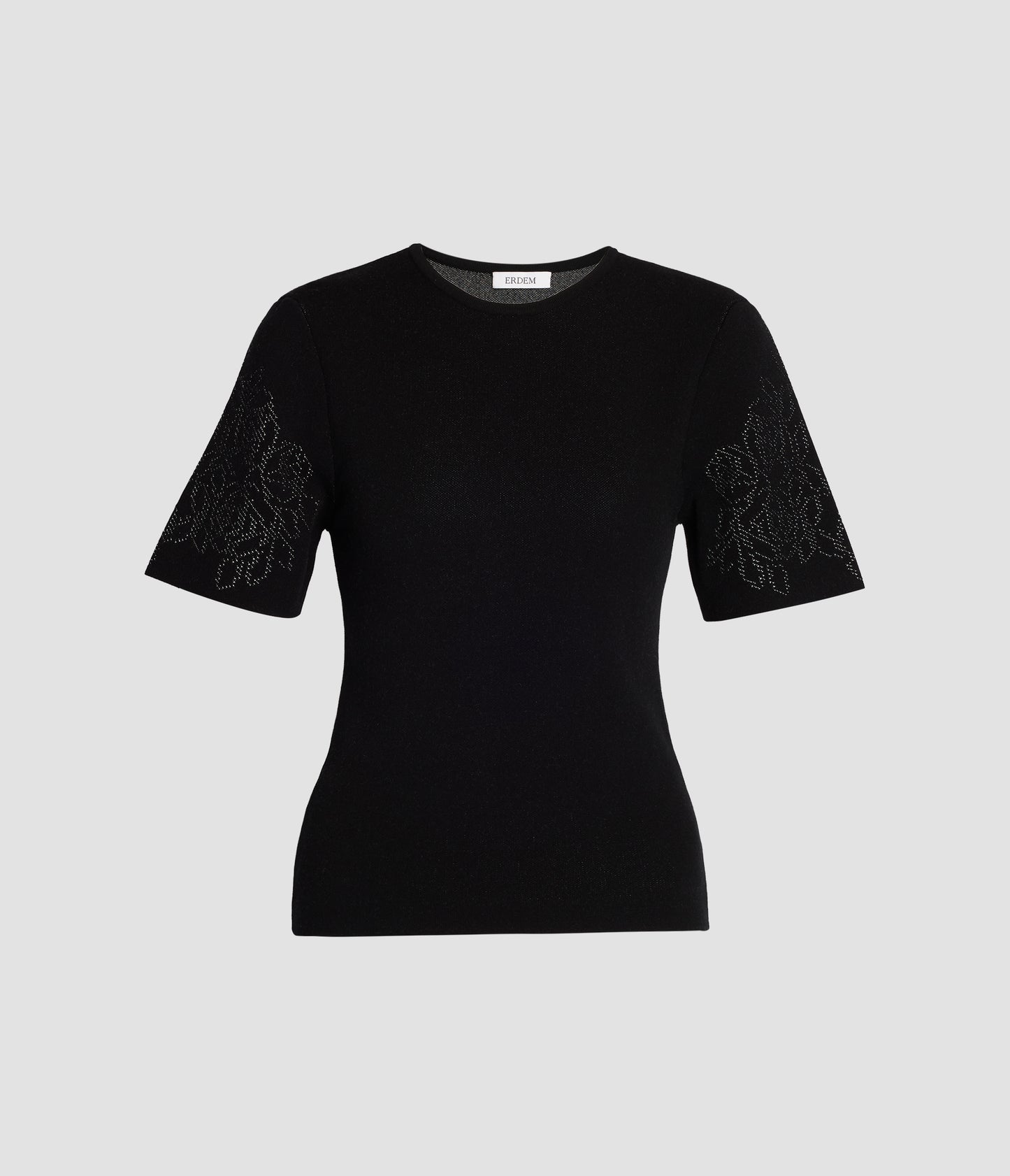 Floral Appliqué Merino Cashmere Sleeveless Top