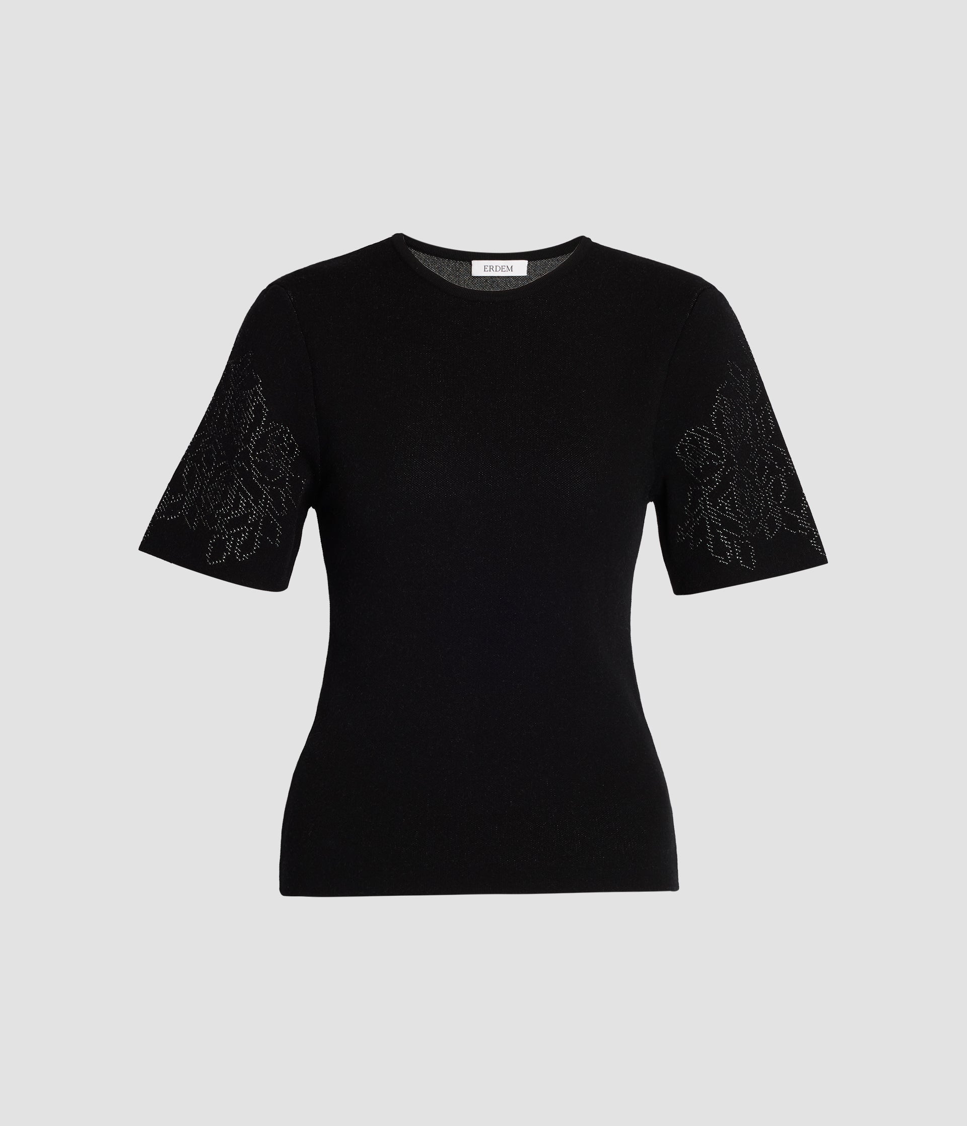 Floral Appliqué Merino Cashmere Sleeveless Top