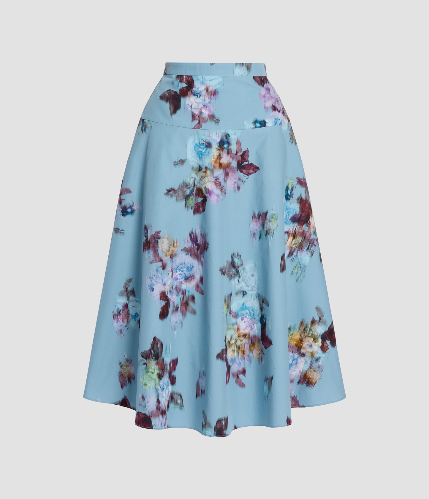 Floral Cotton Poplin Midi Skirt