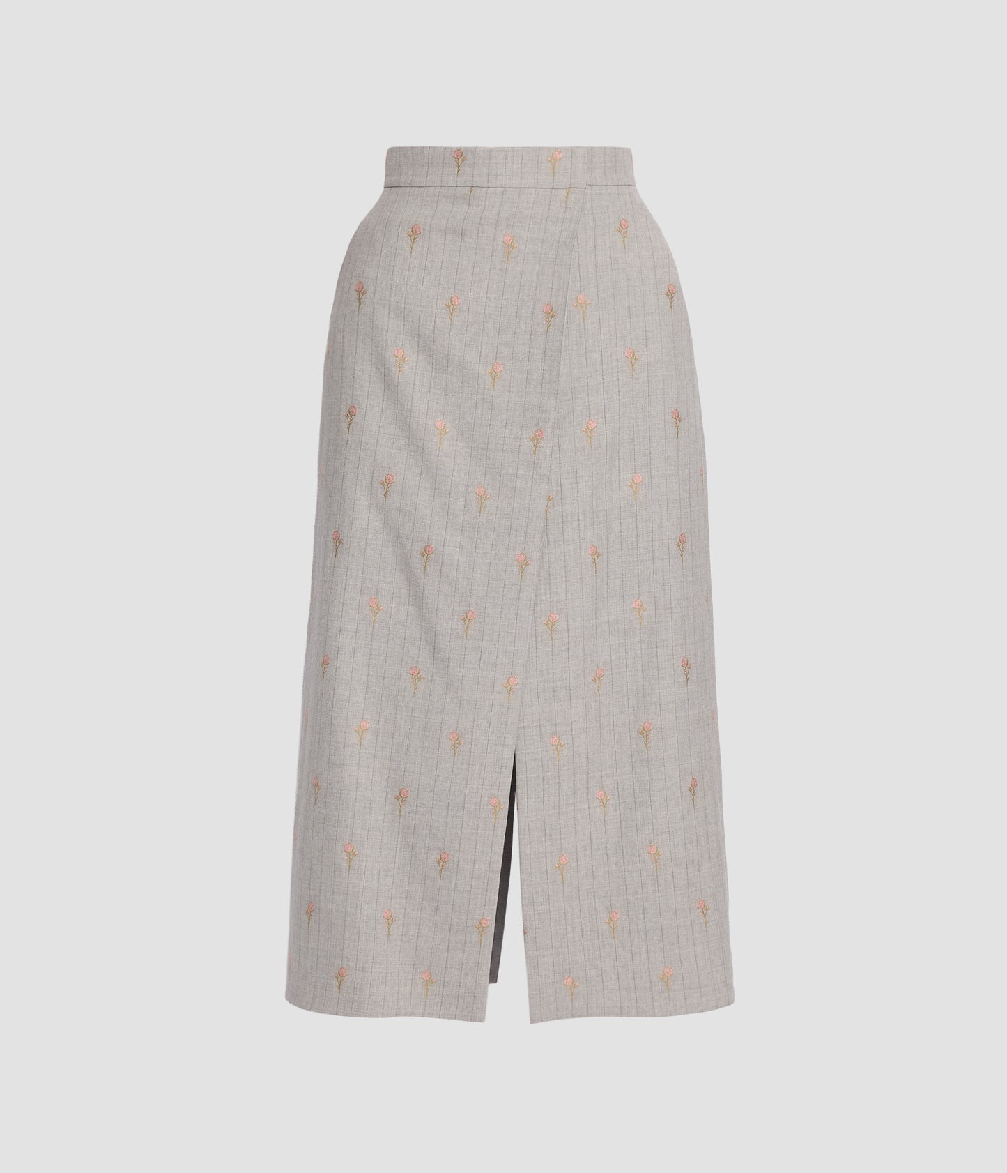 Pinstripe Wool A Line Skirt