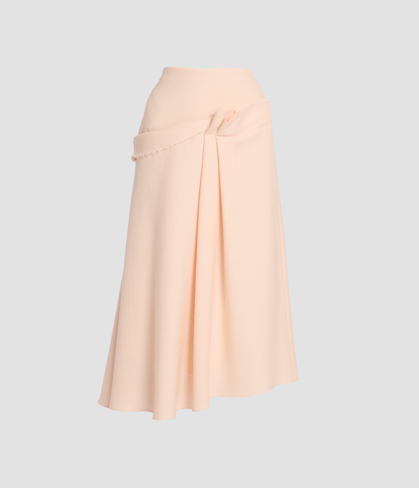 Wool Sable Draped Midi Skirt