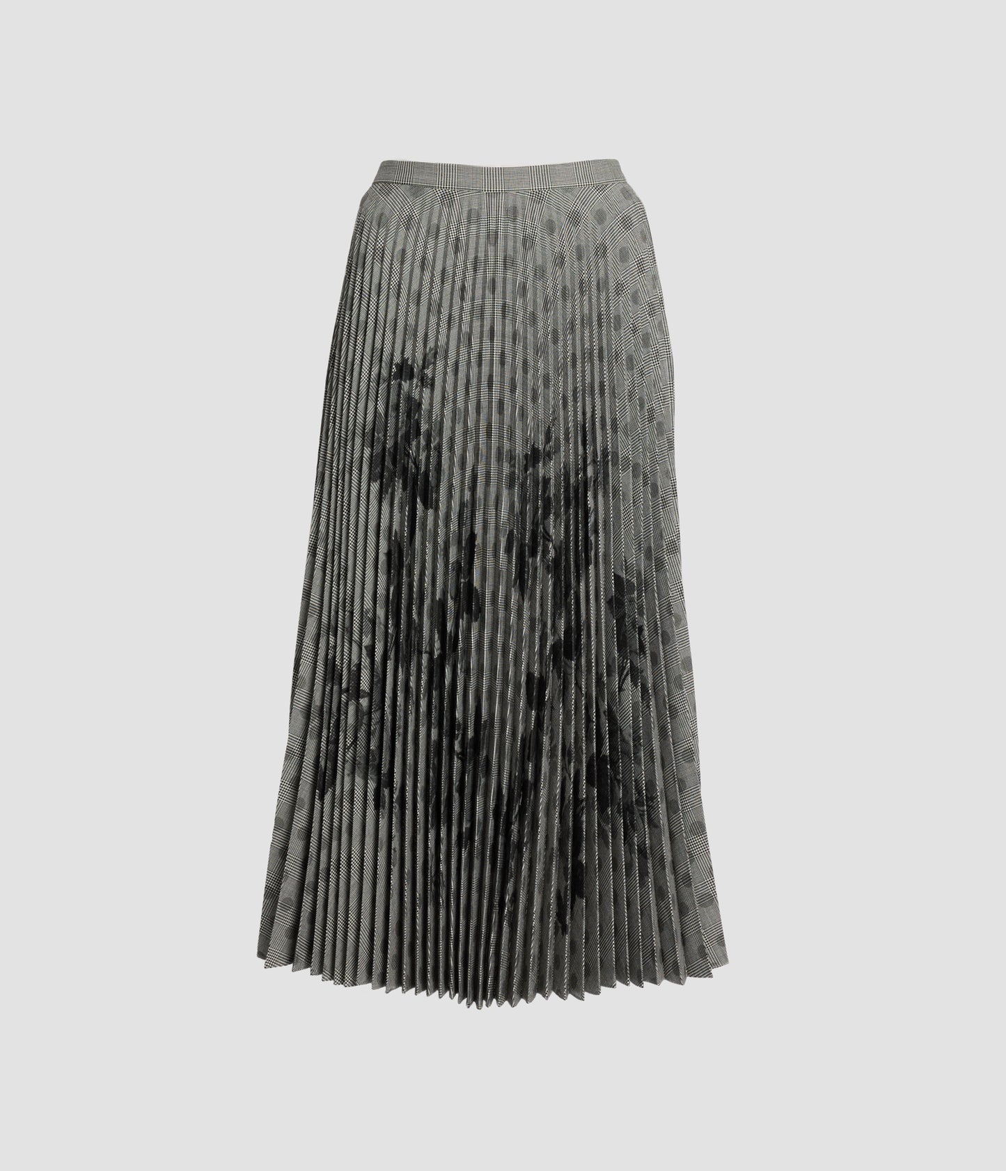 Floral Print Pleated Midi Skirt