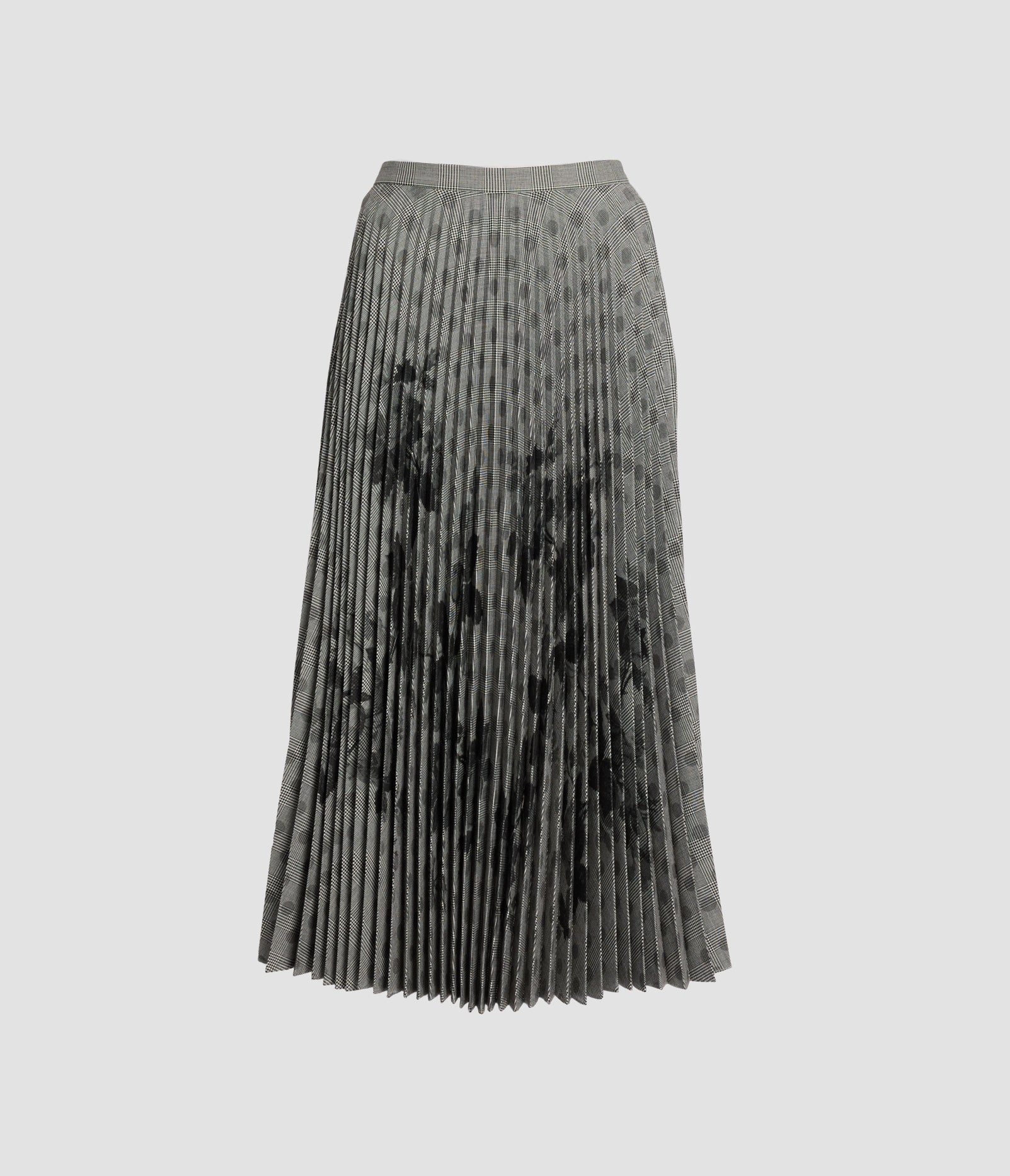 Floral Print Pleated Midi Skirt