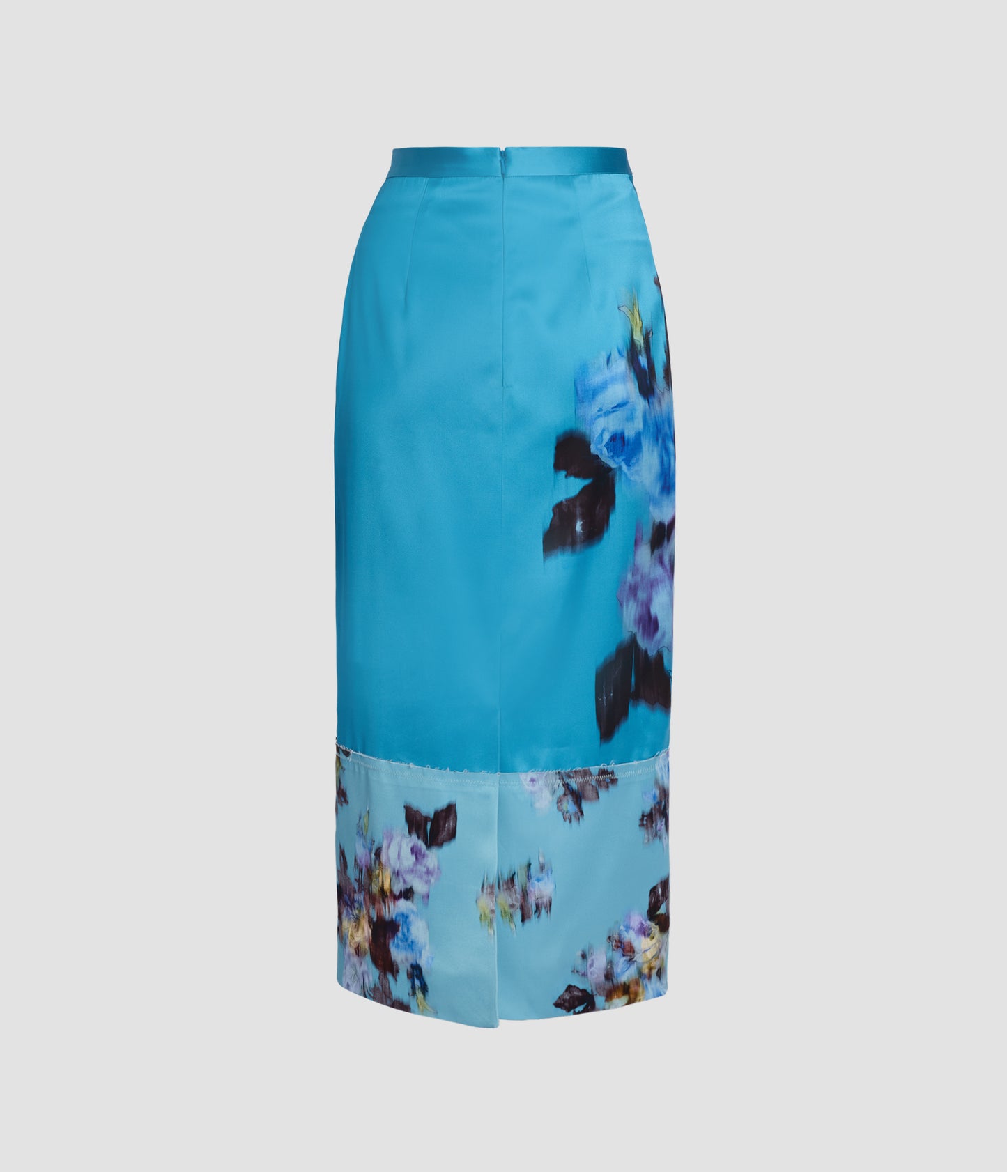 Floral Viscose Duchess Midi Pencil Skirt