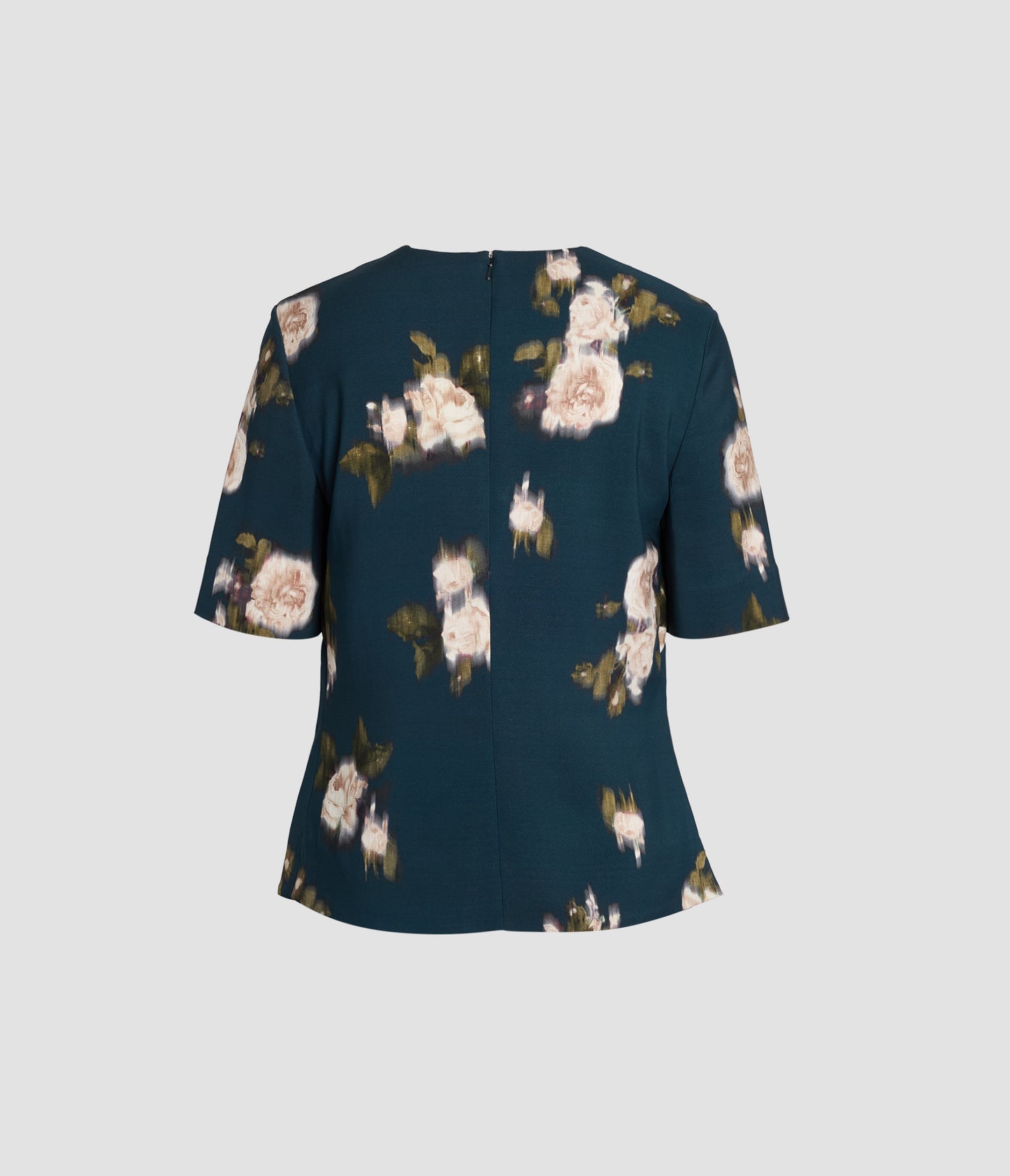 Floral Stretch Cady Short Sleeve Top