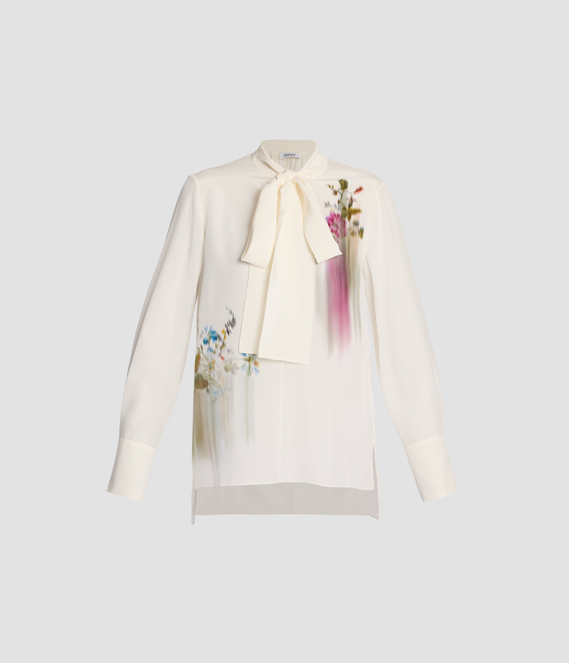 Floral Crepe De Chine Long Sleeve Shirt