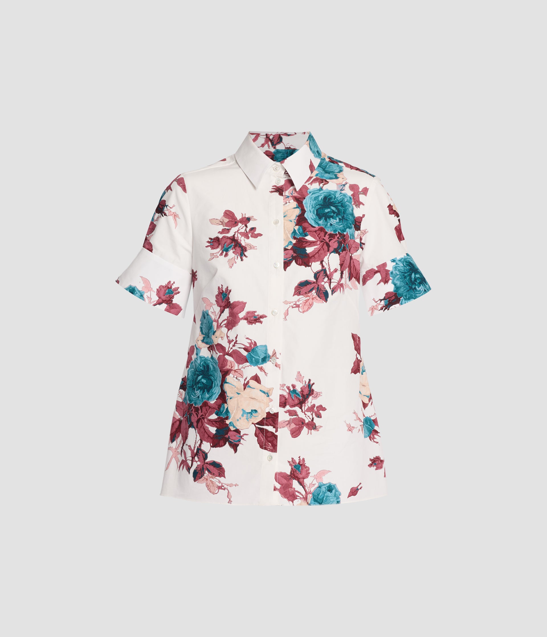 Floral Cotton Poplin Short Sleeve Shirt
