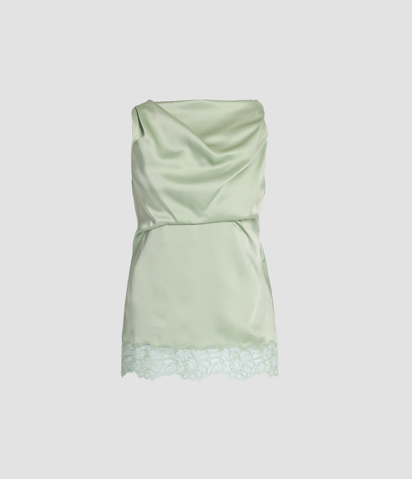 Satin Cady Sleeveless Draped Top