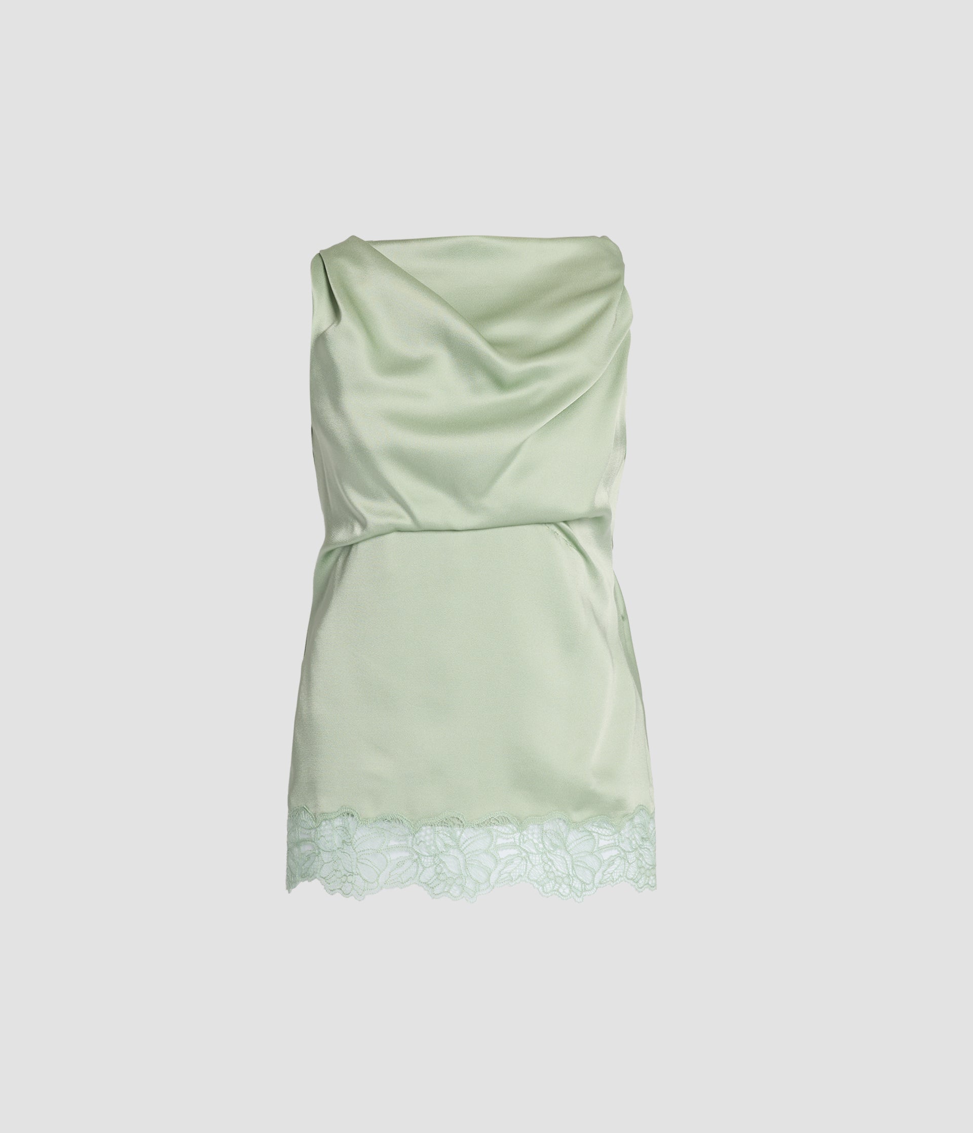 Satin Cady Sleeveless Draped Top