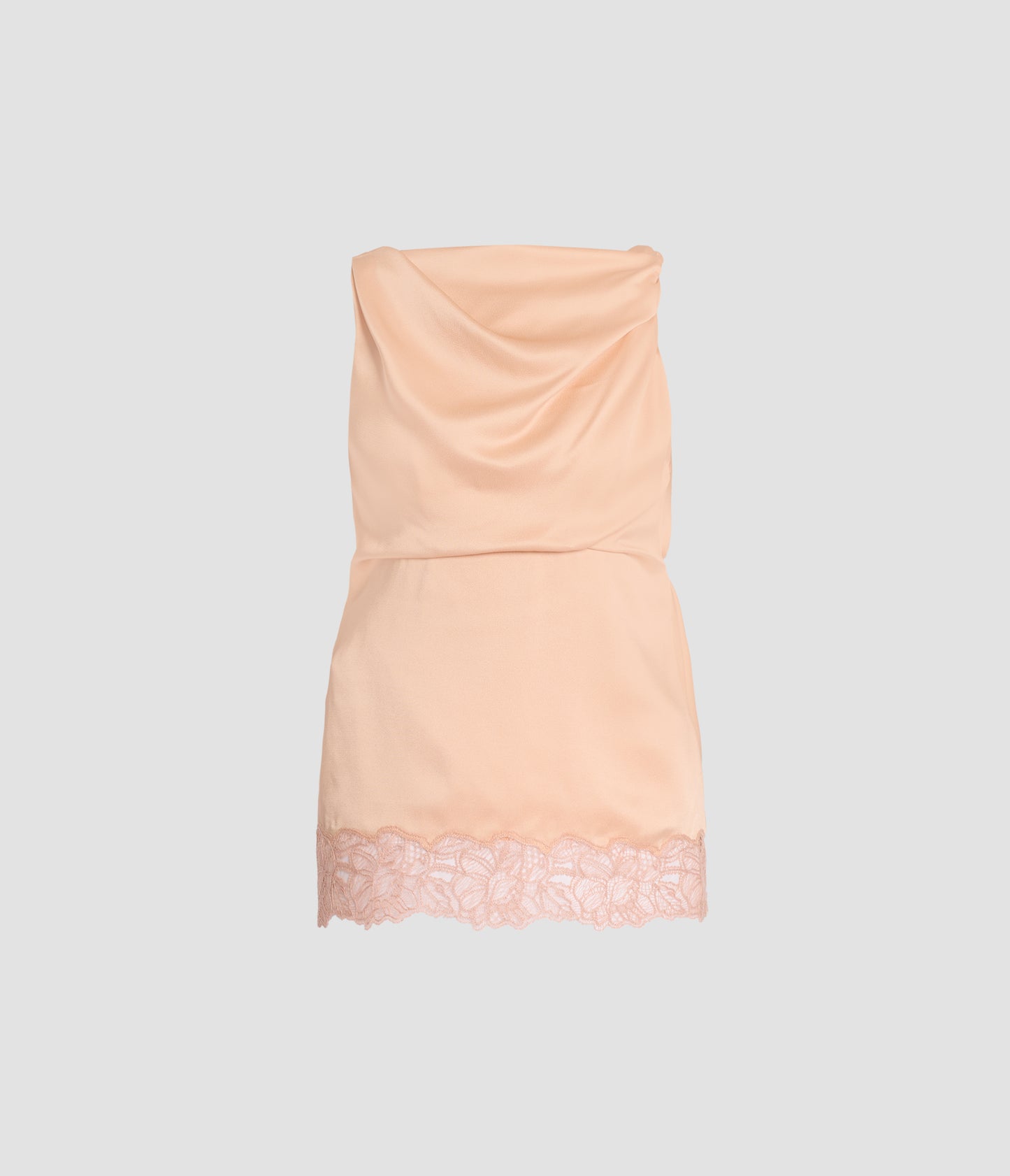 Satin Cady Sleeveless Draped Top