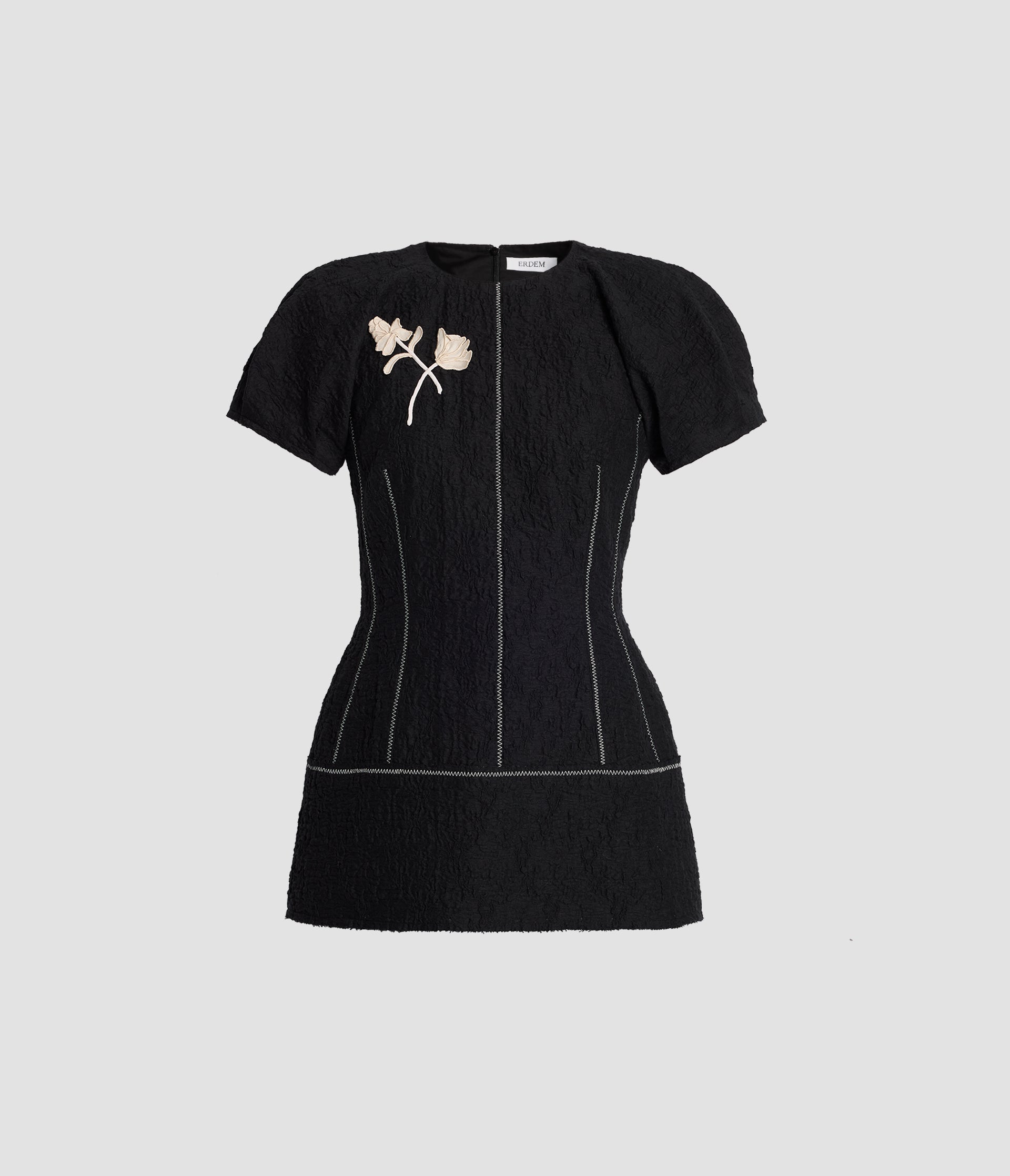 Cotton Cloque Short Sleeve Top