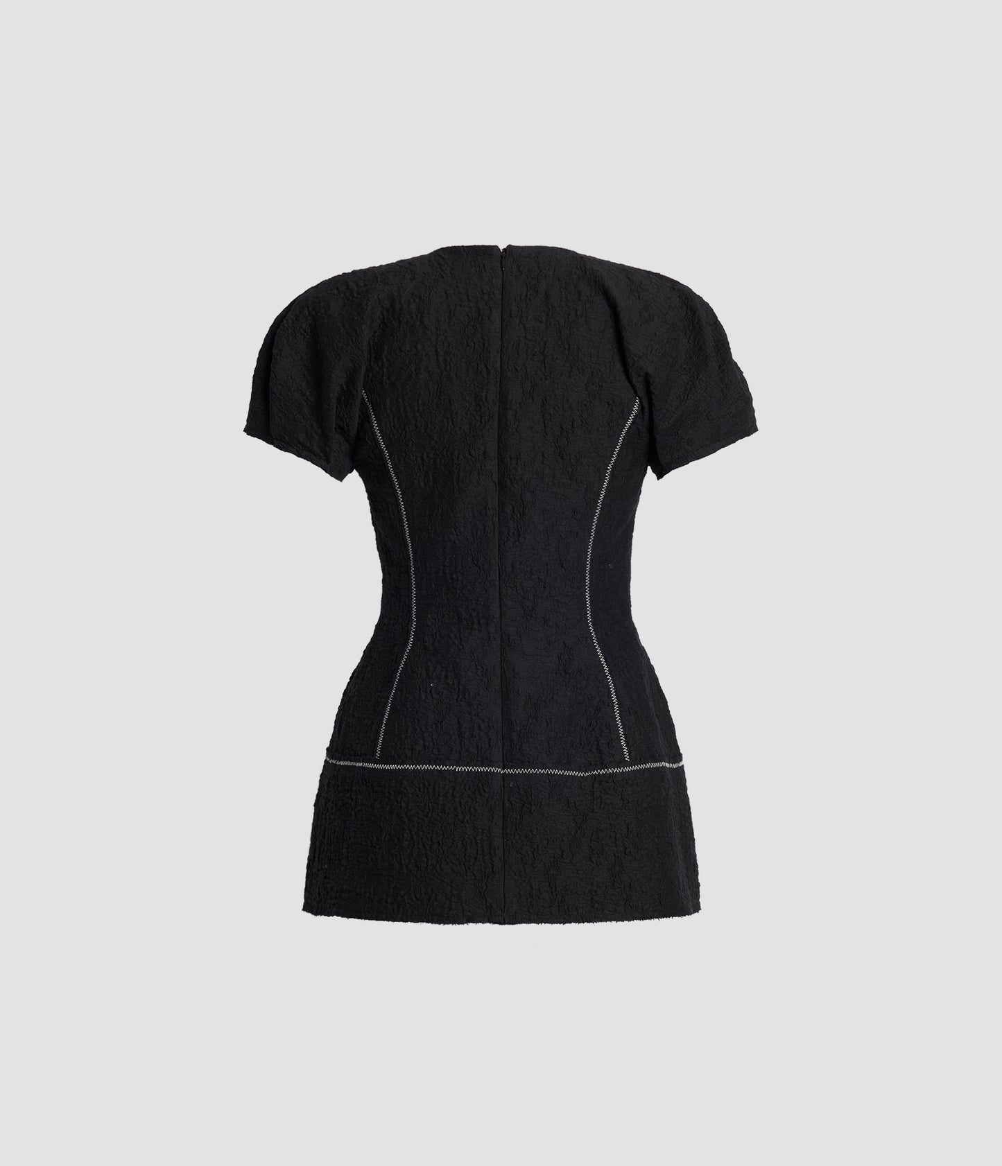 Cotton Cloque Short Sleeve Top