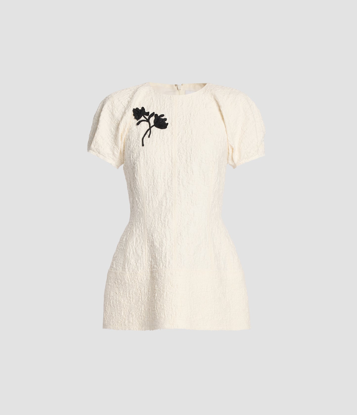 Cotton Cloque Short Sleeve Top