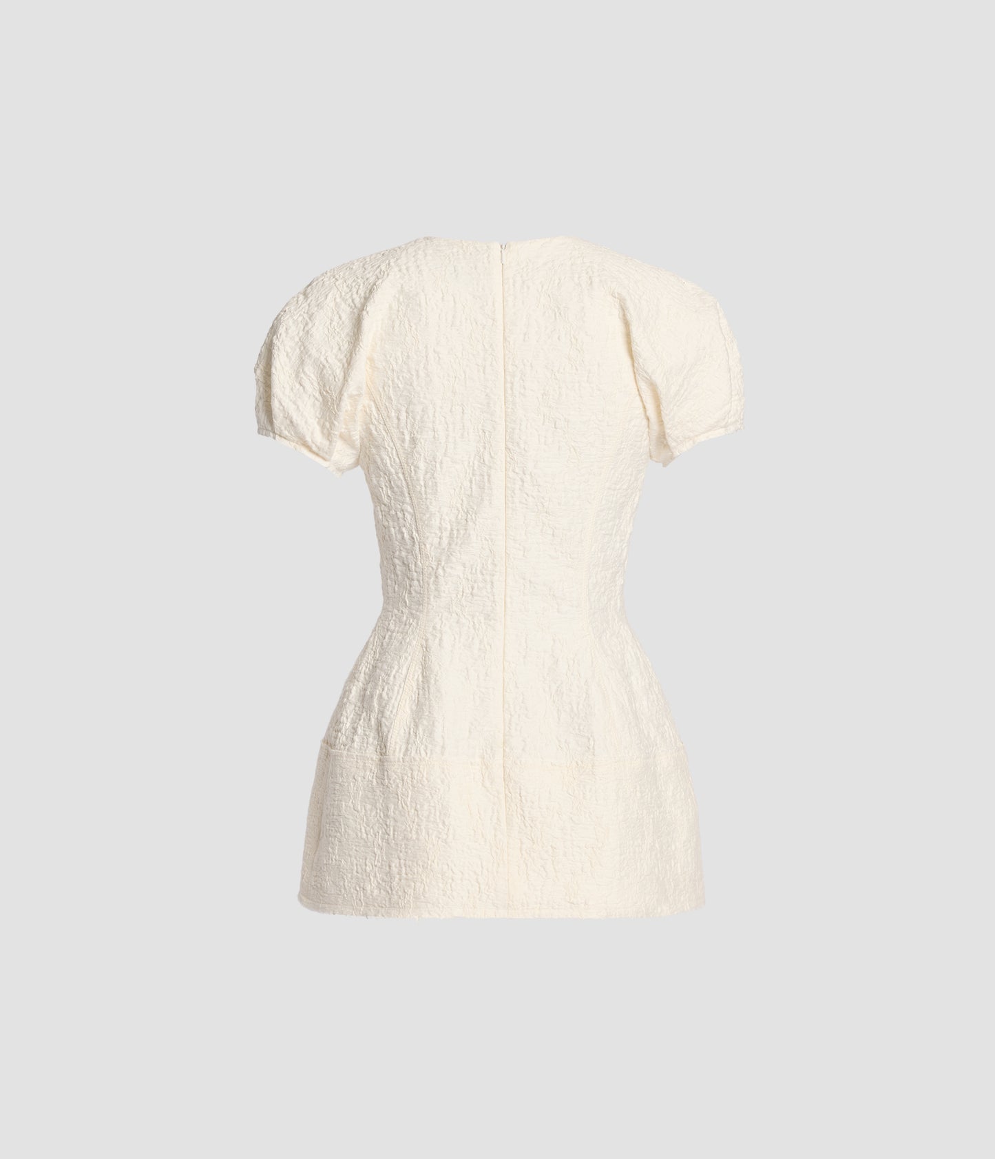Cotton Cloque Short Sleeve Top