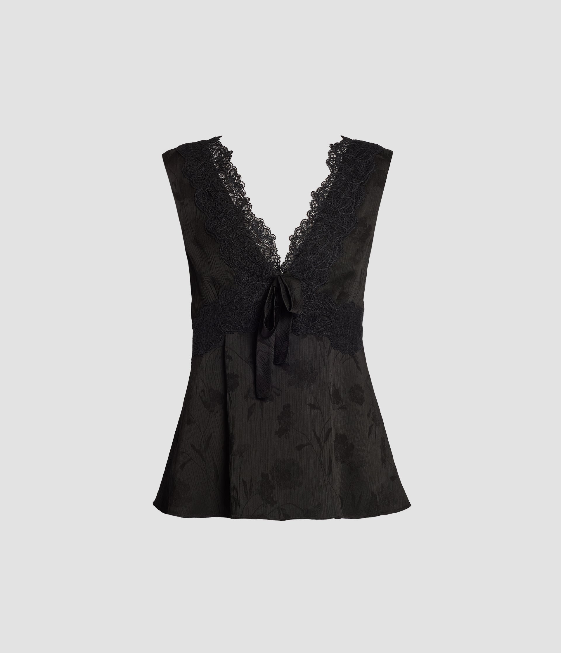 Floral Creponne Sleeveless Top