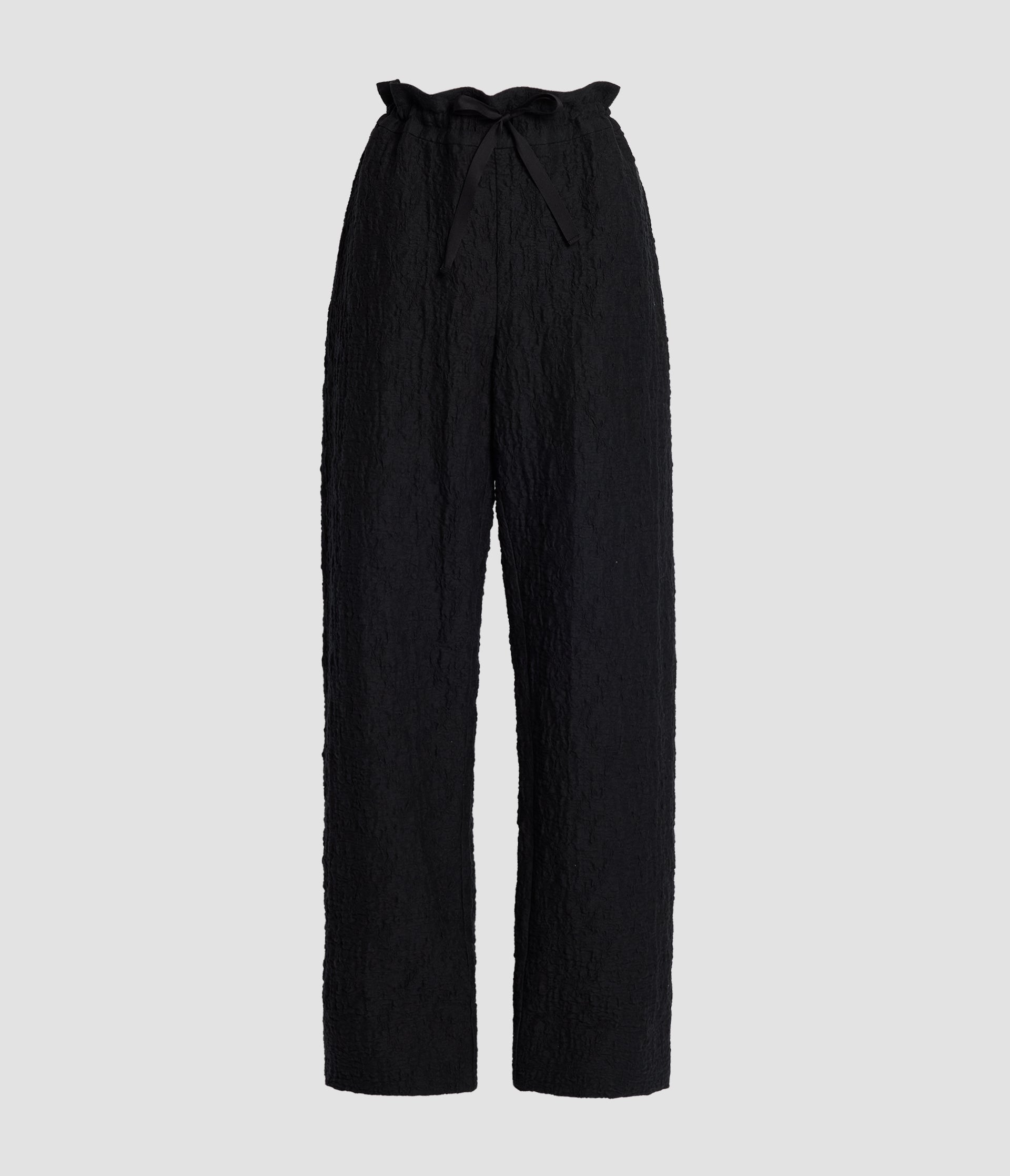 Cotton Cloque Drawstring Trousers