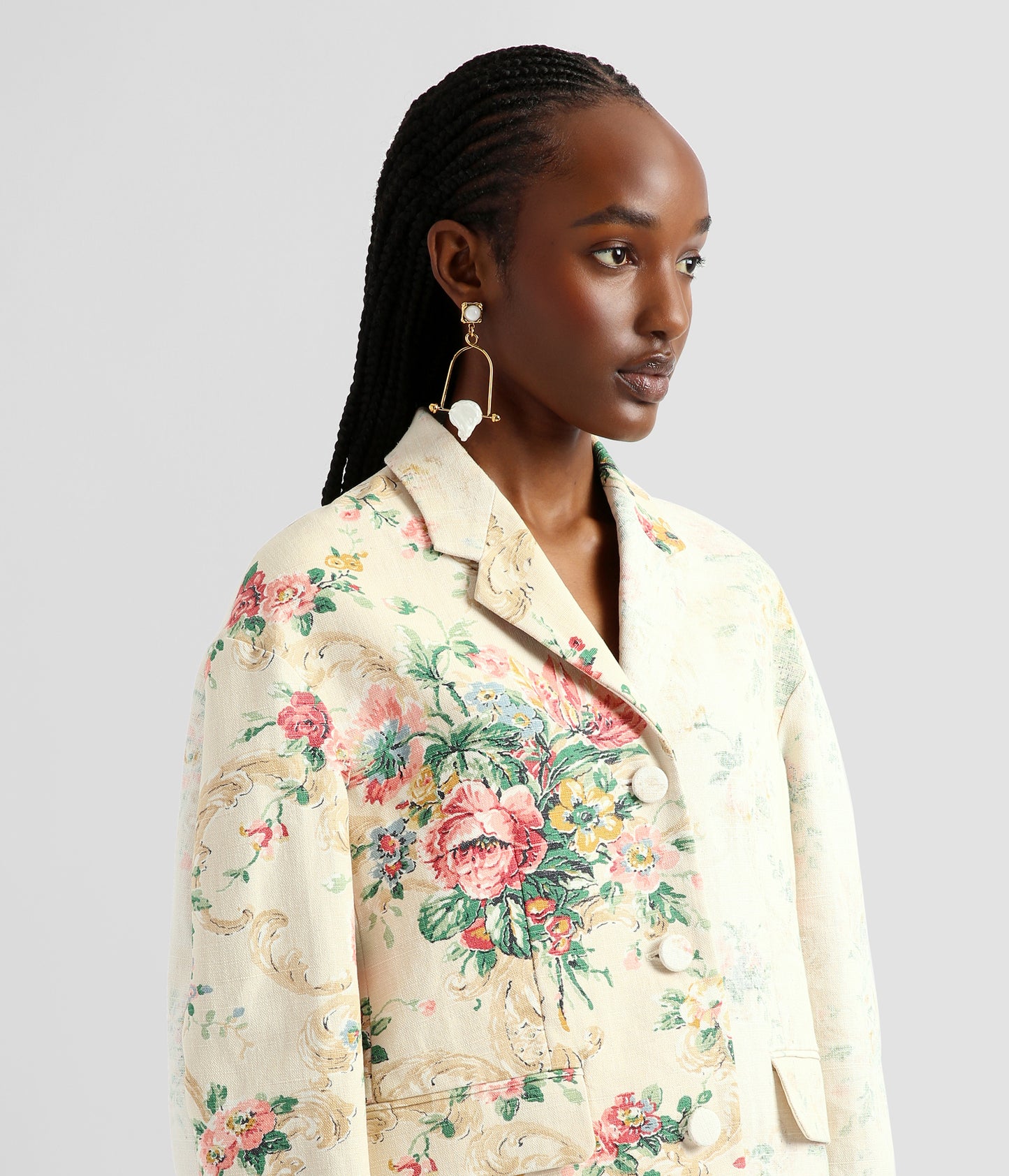 Boxy Single Breasted Cropped Jacket | ERDEM® Official Store