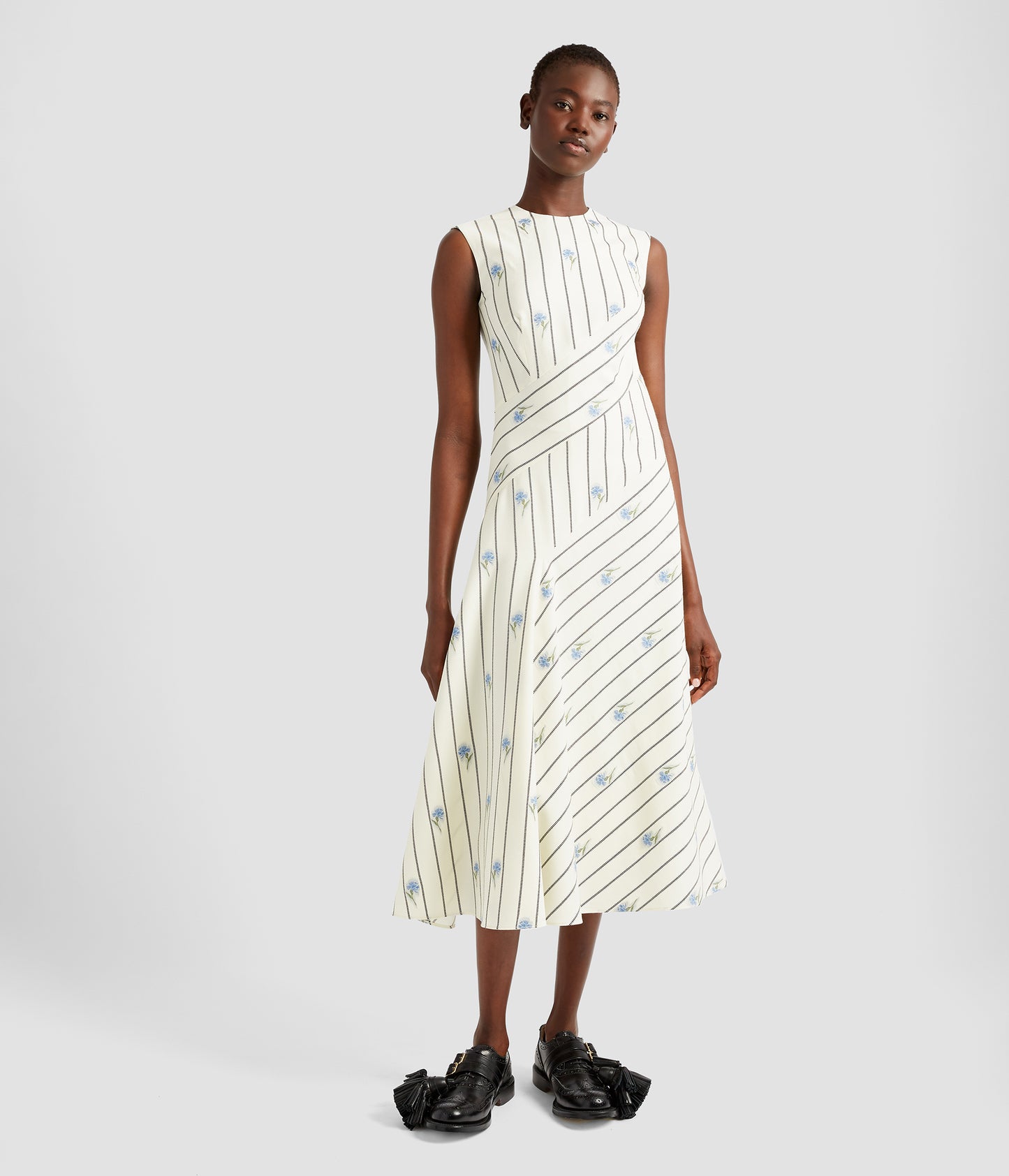 Sleeveless A-Line Midi Dress