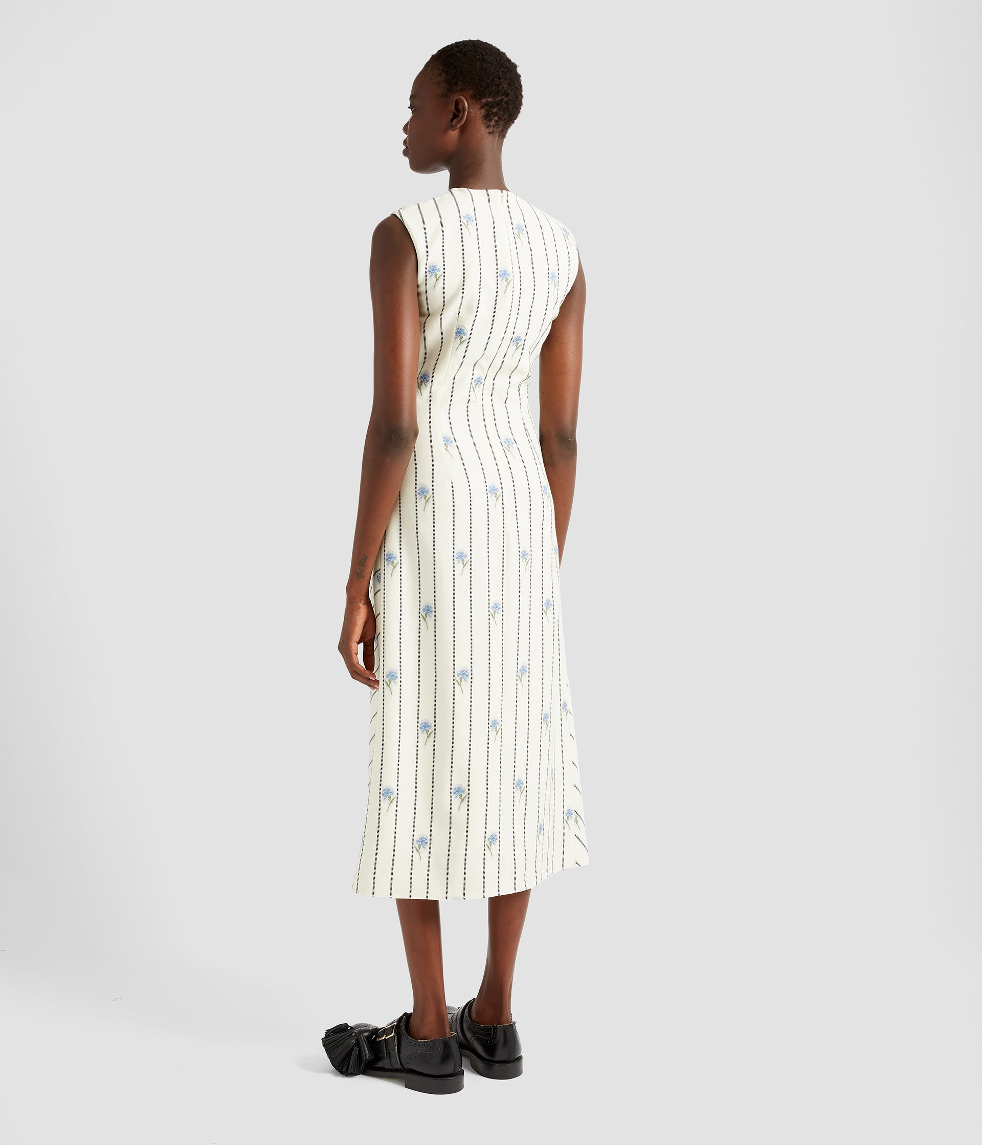 Sleeveless A-Line Midi Dress