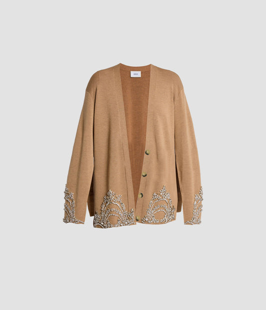 Fine Merino Crystal Embroidered Cardigan