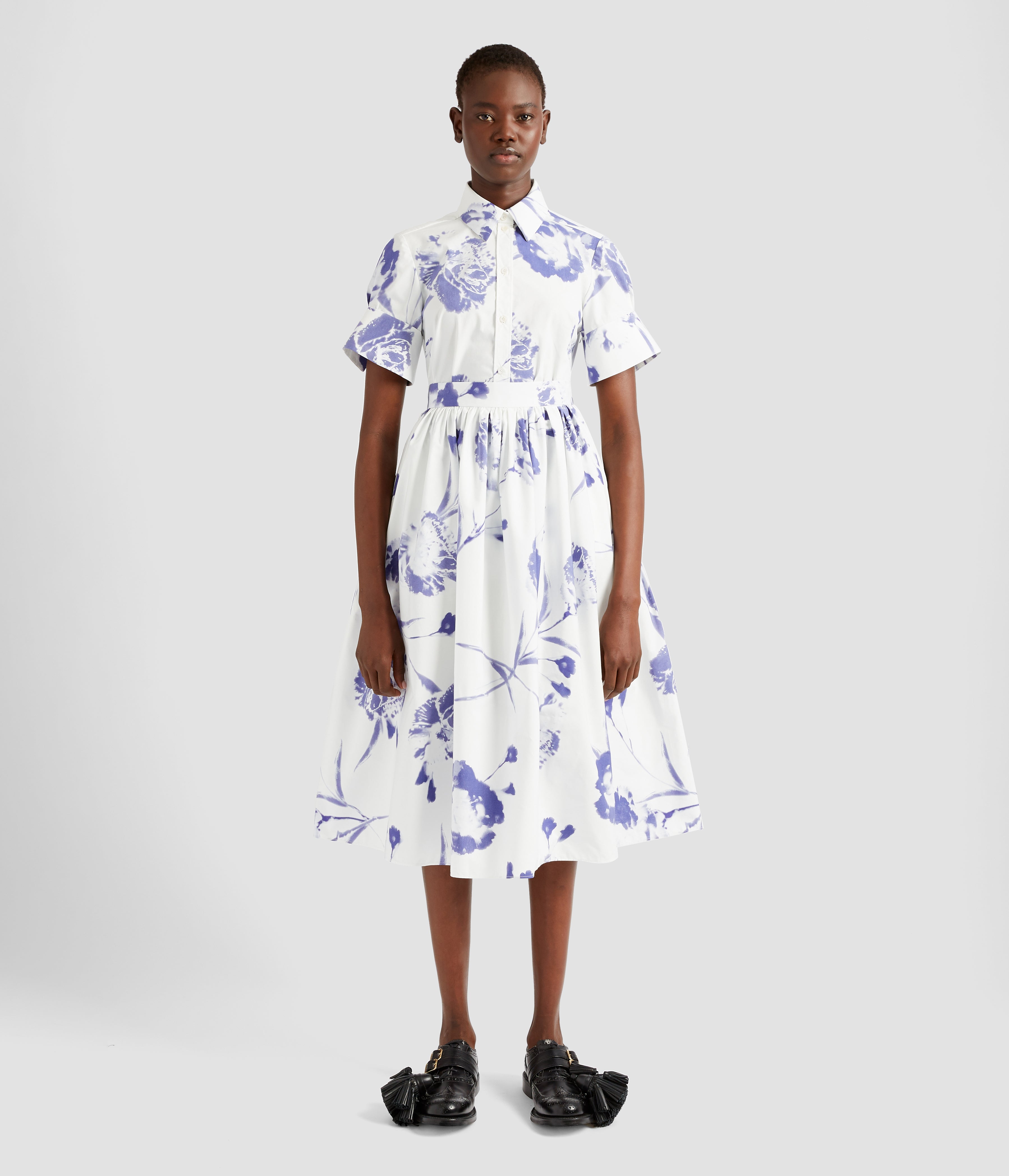 Gathered Midi Skirt