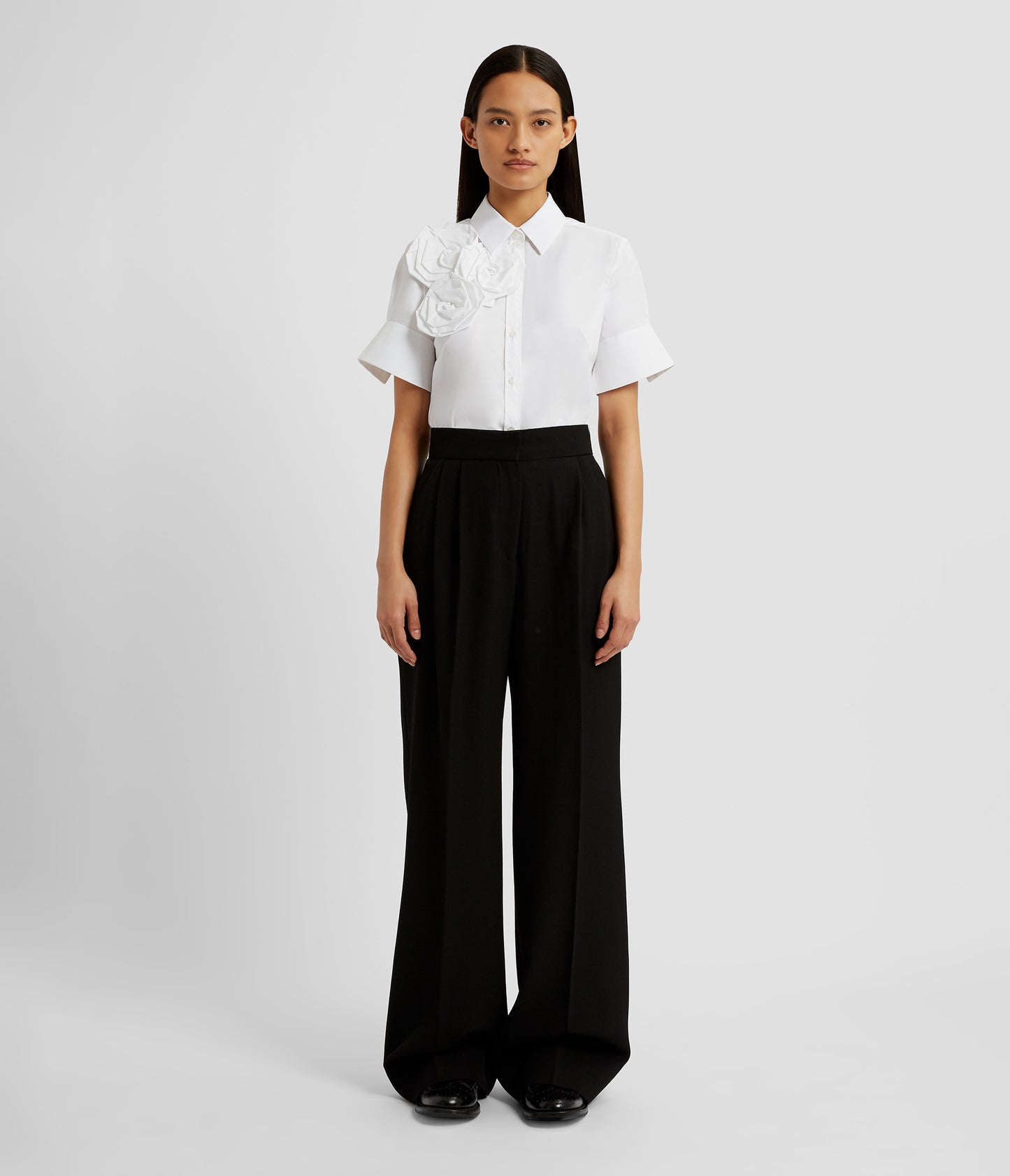 Button Down Shirt With Rosettes