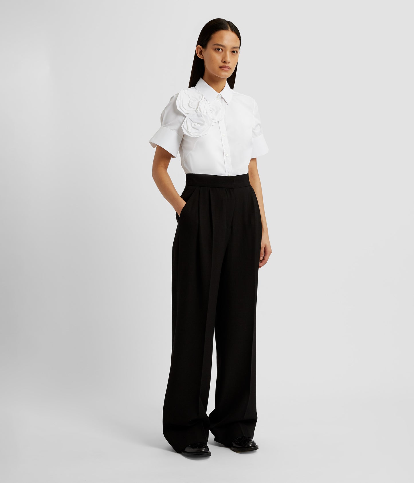 Button Down Shirt With Rosettes