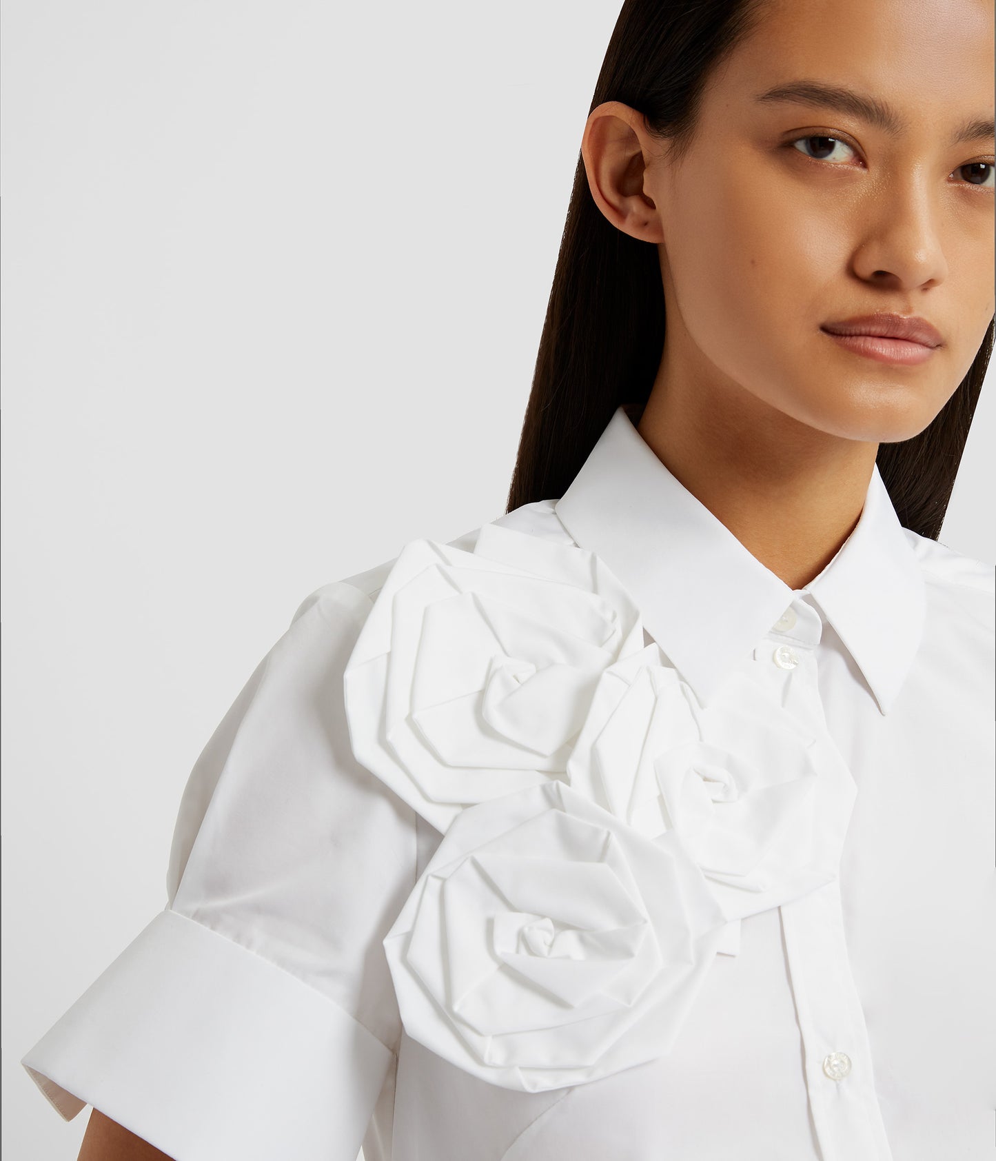 Button Down Shirt With Rosettes